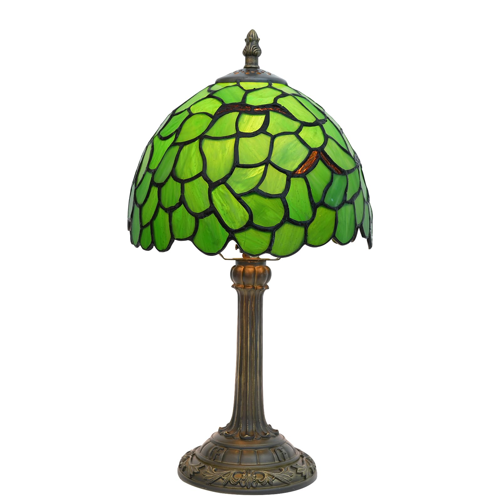 wecrejoni Tiffany Lamp Stained Glass Table Lamp 8X8X14 Inches Desk Reading Light Decor Beside Bedroom Living Room Home (H-1056- 