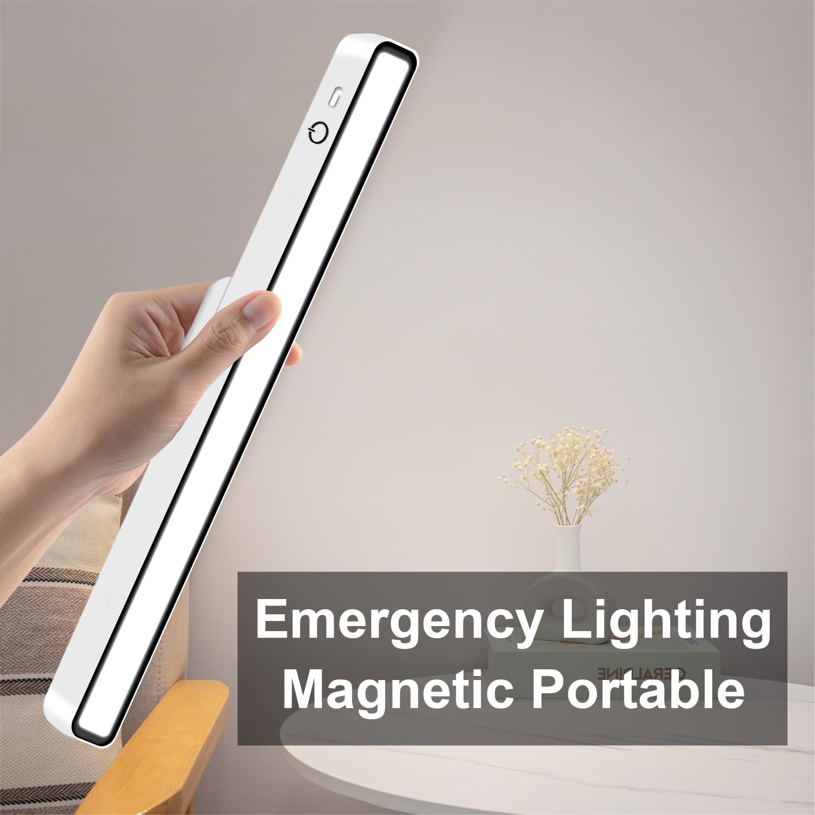 XmnSoly LED Desk Light Bar - 3000K to 6000K Color Temperature, Magnetic Rechargeable Light for Home, Office, Reading, Model 2232