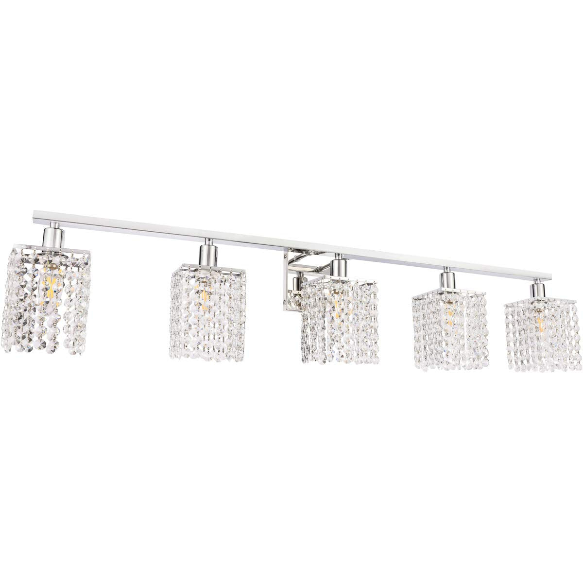 Elegant Lighting Living District Phineas 5 Light Chrome and Clear Crystals Wall Sconce