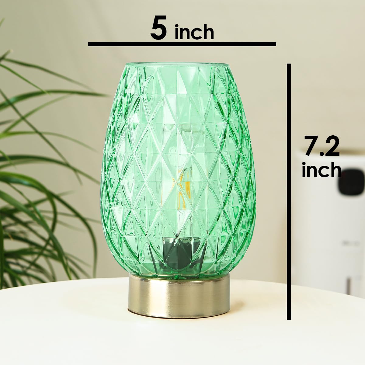 Set 2, Battery Operated Table Lamp With Timer For Home Decoration, Vintage Cordless Led Glass Lamps For Living Room Bedroom Beds