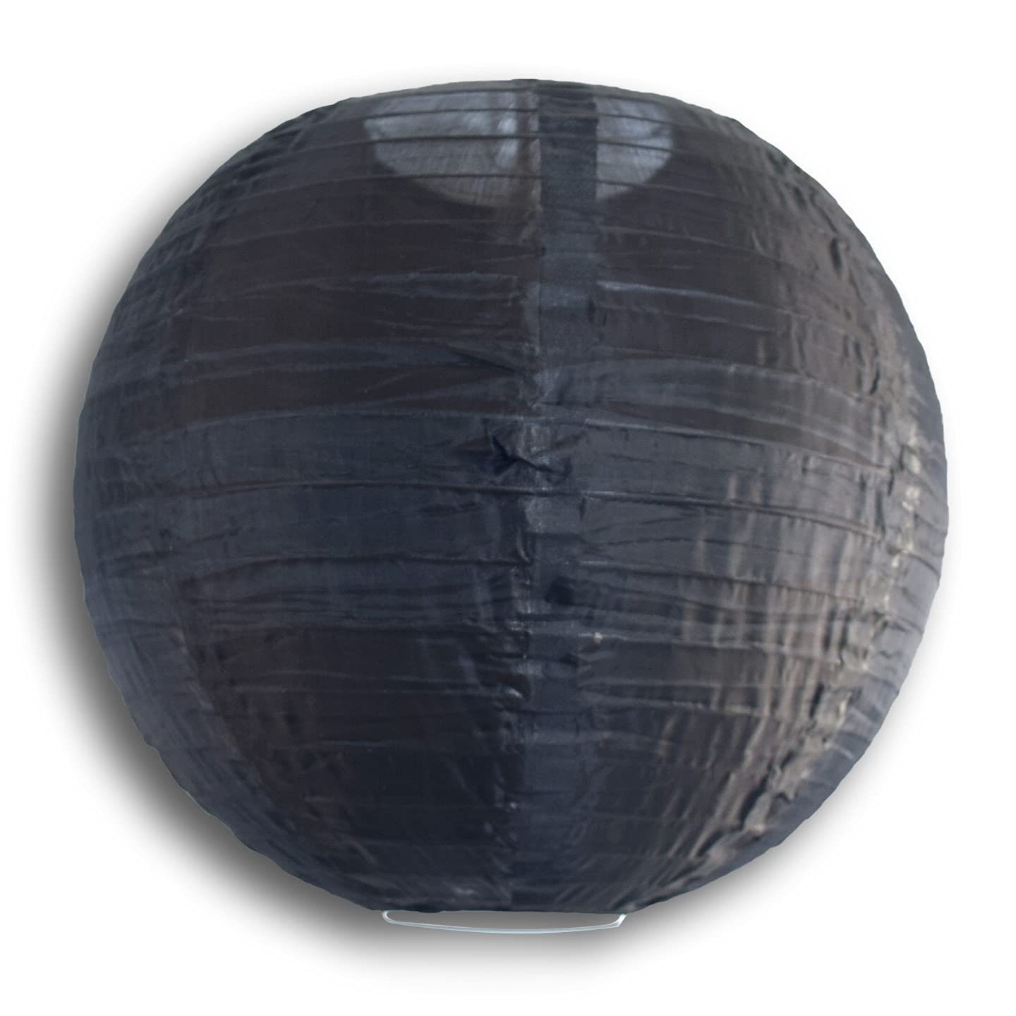 Paperlanternstore.Com 12 Inch Black Nylon Lantern, Even Ribbing, Durable, Hanging Decoration By Quasimoon