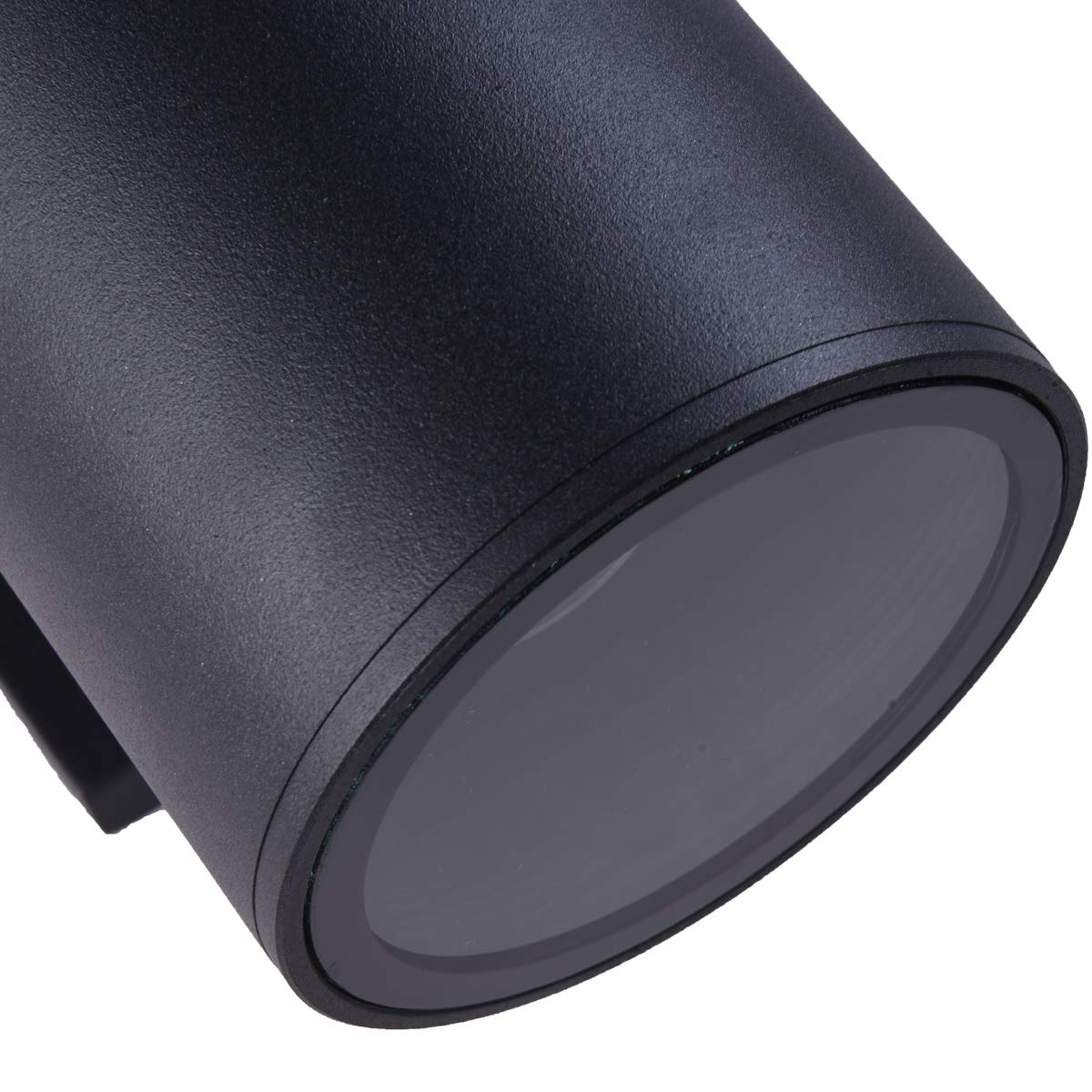 Mirrea Modern Outdoor Porch Light Patio Light In 2 Lights With Matte Black Aluminum Cylinder And Tempered Glass Cover Waterproof