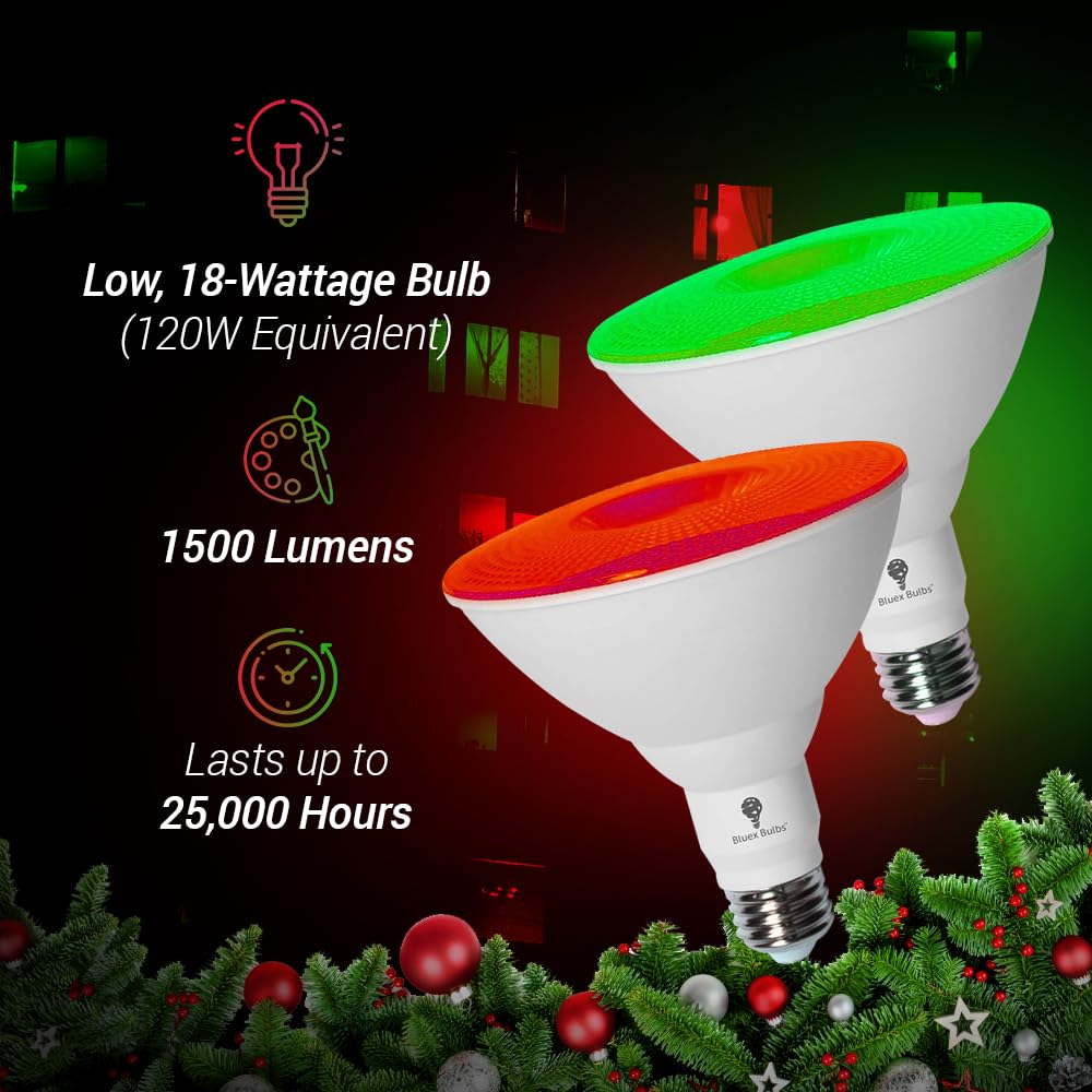 Bluex Bulbs LED Par38 Flood Light Bulb - 18W (120W Equivalent) - Dimmable - Blue - 2 Pack