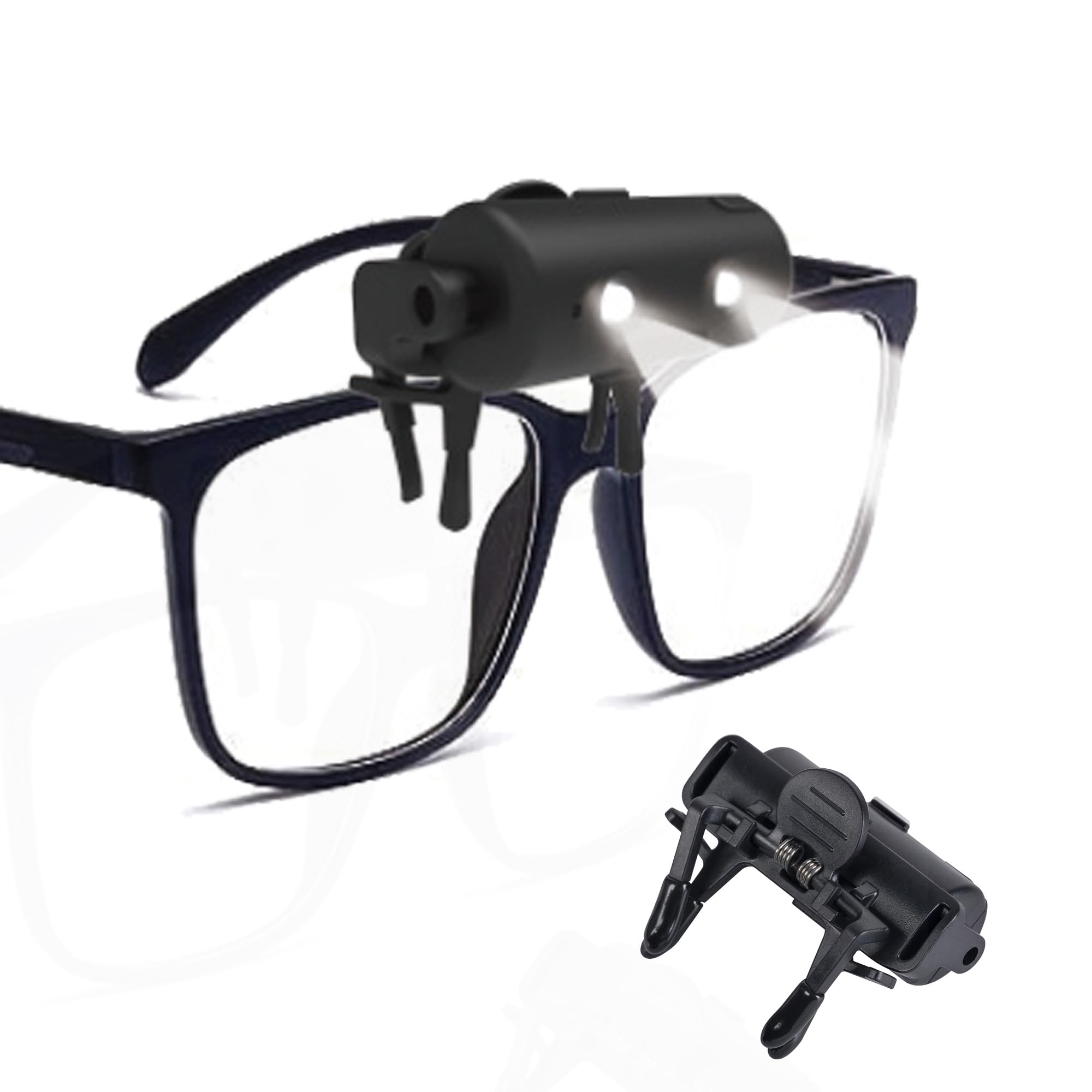 GREENANTS Night Light Flashlight Light up Glasses 2 Pack Rechargeable led lamp, Clip On of Any Style of Glasses, Convenient to C