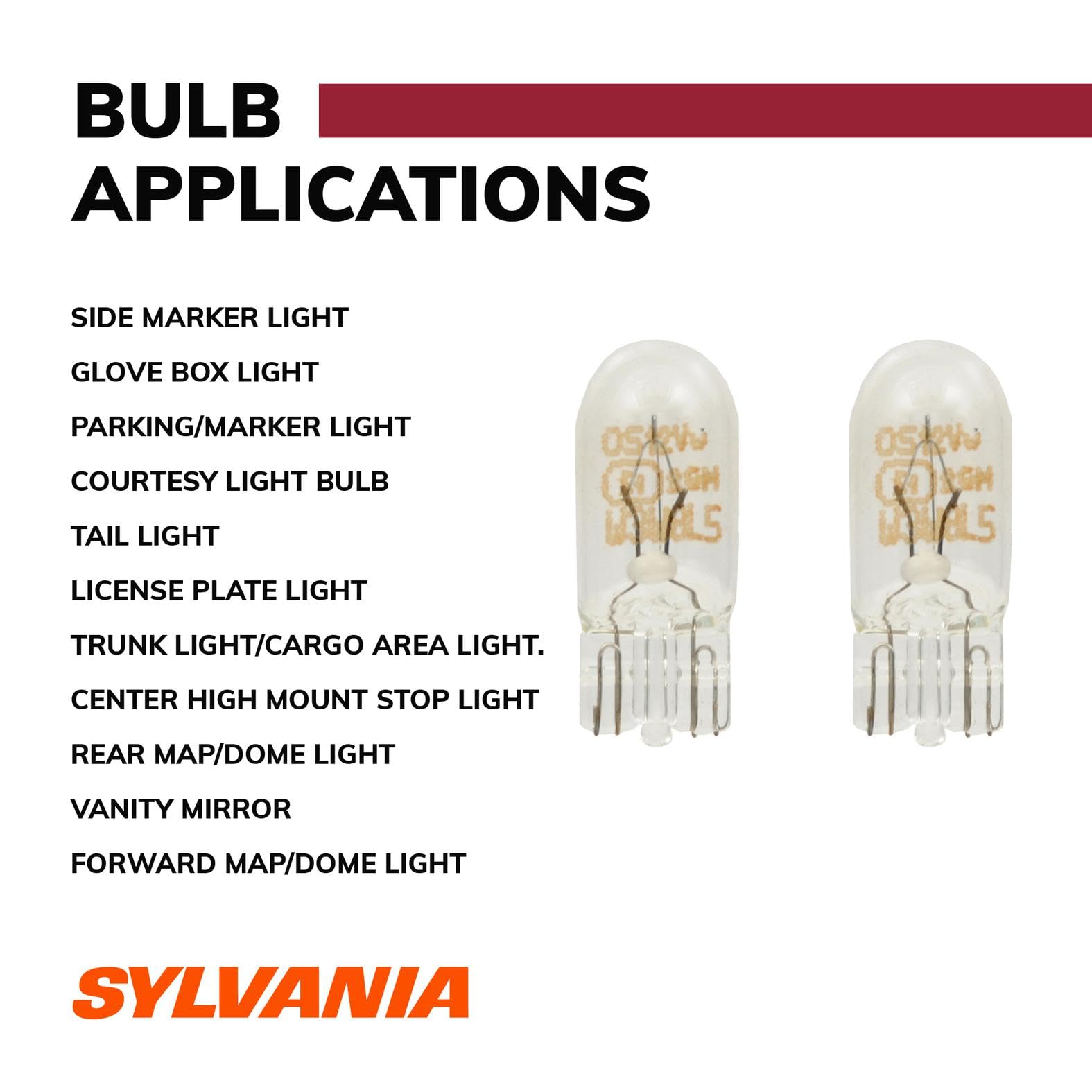 Sylvania 2825 Long Life Miniature Bulb - Ideal For Interior Lighting, 2 Count Pack