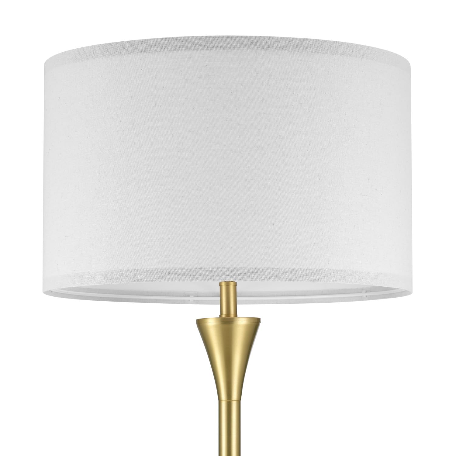 Globe 61000150 60'' Floor Lamp, Antique Brass Finish, Beige Fabric Shade, Mid-Century Modern Standing Lamp, E26 Base, Sustainabl