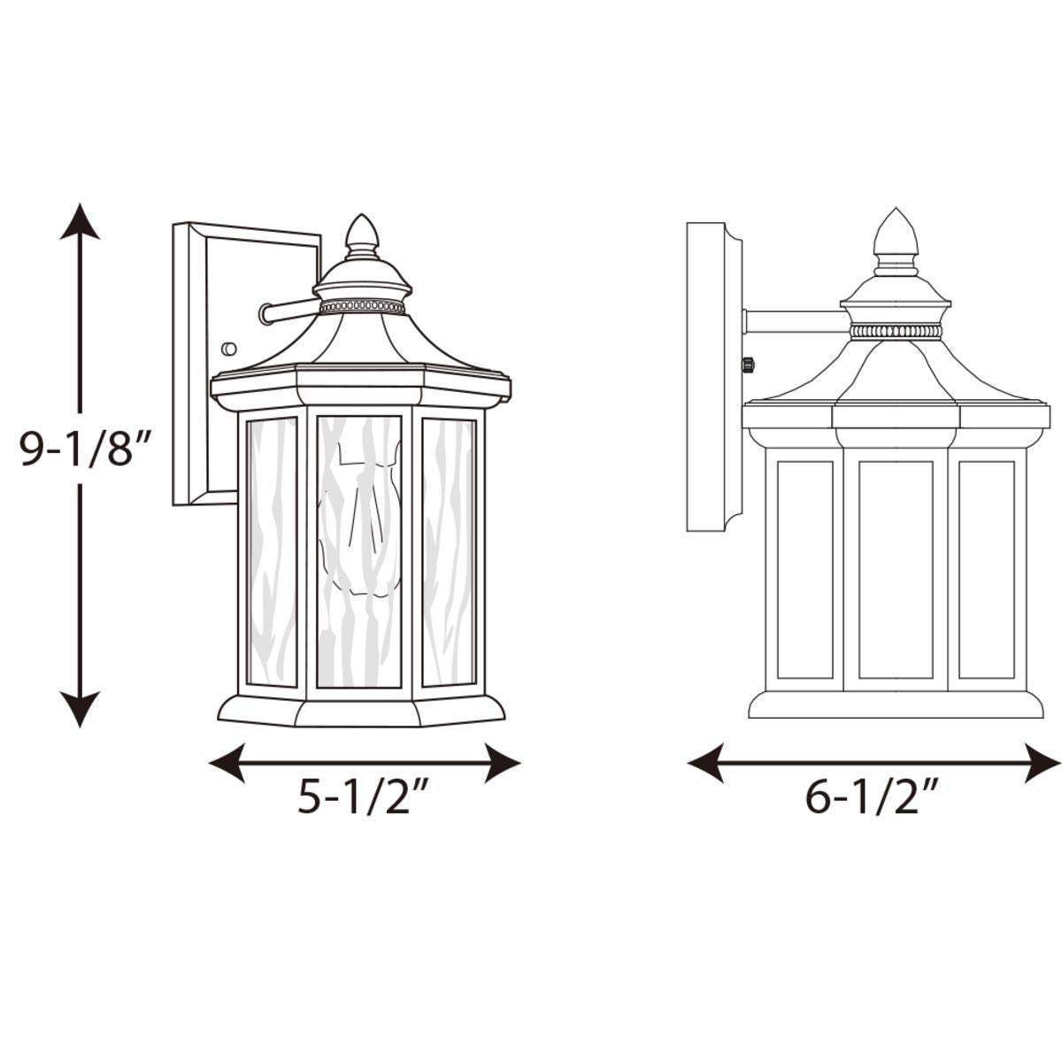 Progress Lighting P6071-31 Outdoor Light Fixture, 7in Aluminum, Black