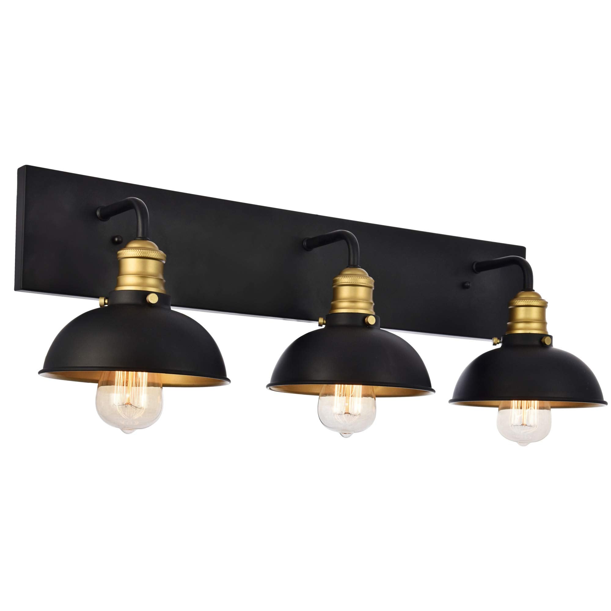 Elegant Lighting Living District Indoor Modern Home Decorative Bright Ceiling Anders Collection Wall Sconce D27 H8.3 Lt:3 Black and Brass Finish