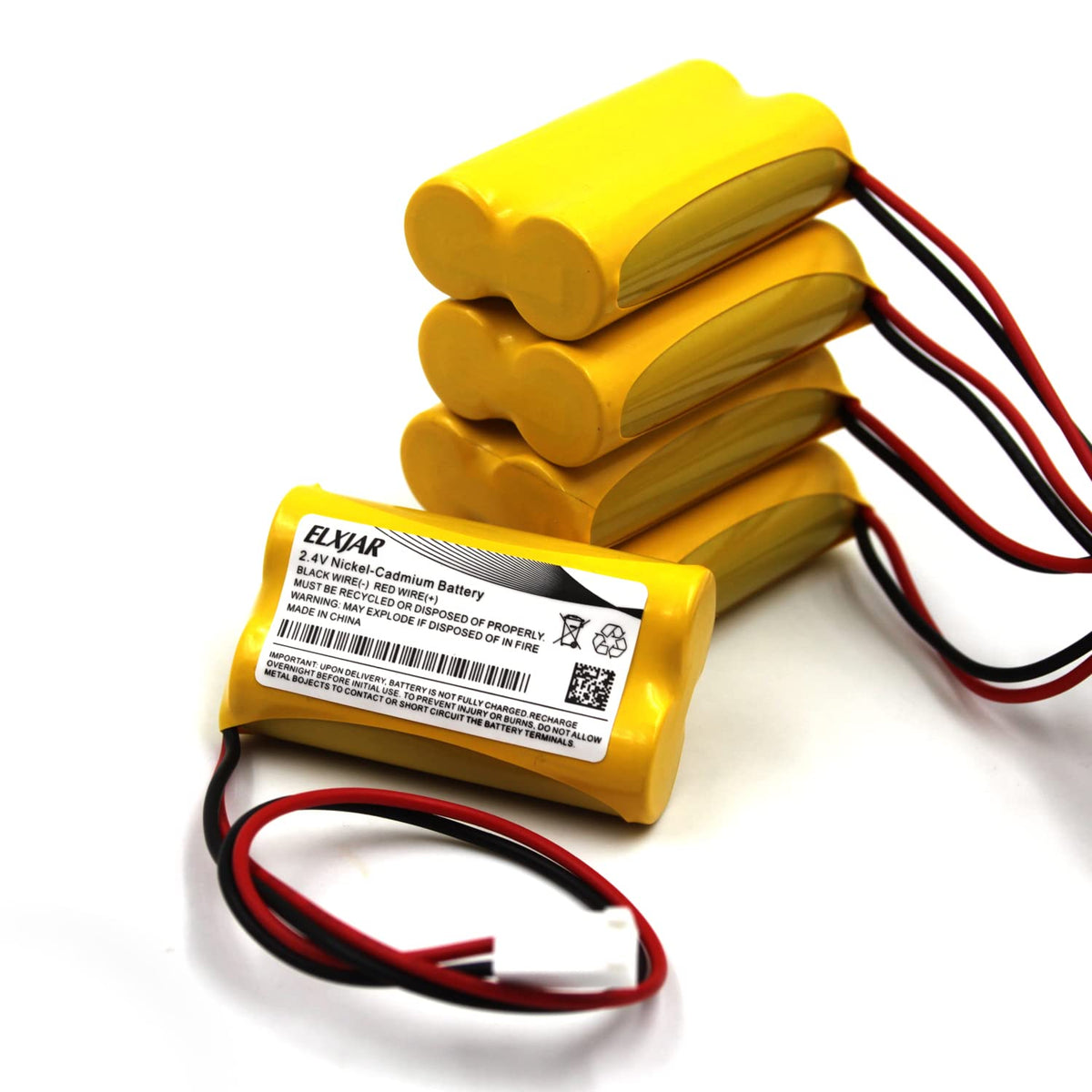 (5-Pack) 2.4V 800mAh Ni-CD Battery Pack Replacement for Dual-Lite 0120822, Dantona Custom-7, LITHONIA ELB-2P41N (CUSTOM-29), ELB