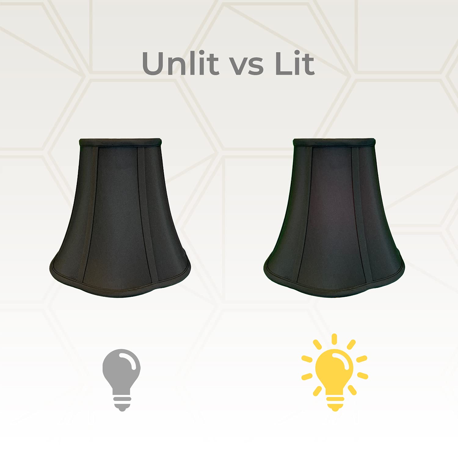 Royal Designs Flare Bottom Outside Corner Scallop Bell Lamp Shade, Black, 5&quot; X 10&quot; X 8.25&quot;