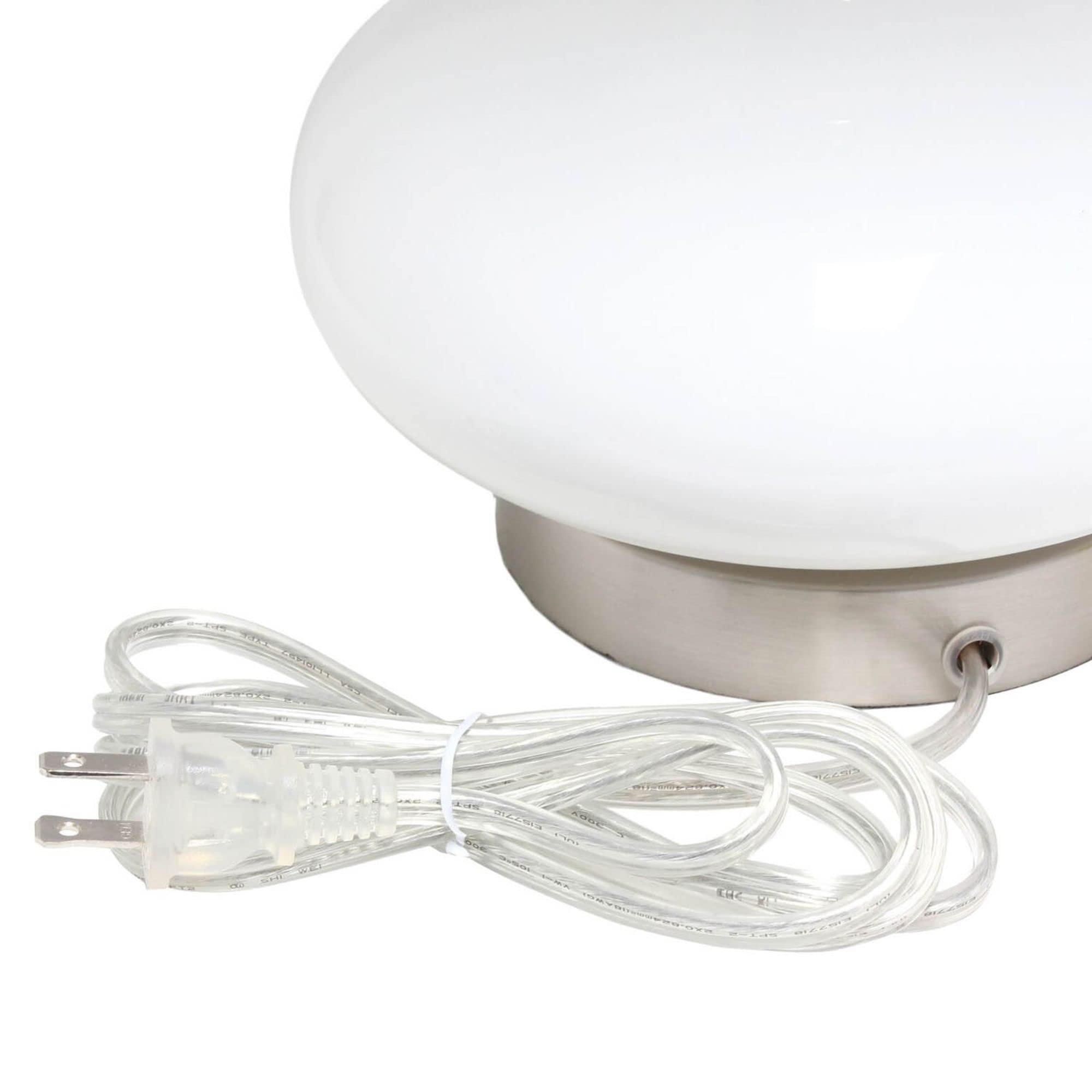 Lalia Home Contemporary Glass Dollop Table Lamp With White Fabric Shade - White