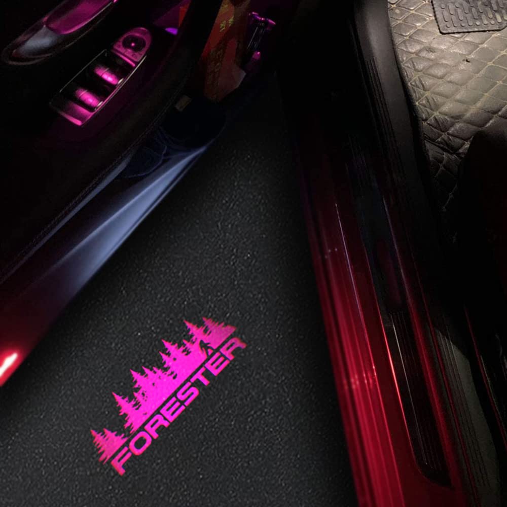 Uunonaha 2 Pcs Non-Fading Led Car Door Logo Lights Courtesy Projector Laser Welcome Light Ghost Shadow Forester Accessories Pudd