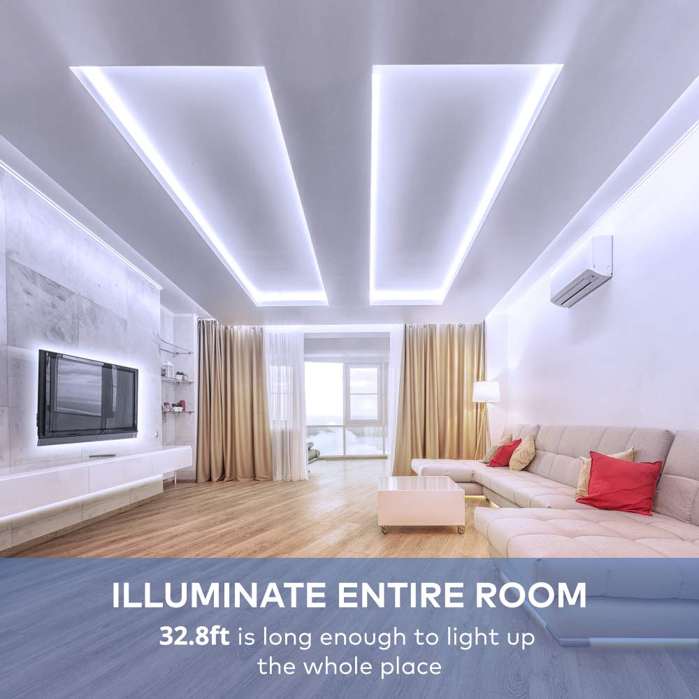 Govee LED Strip Lights 32.8ft, 6500K Dimmable Daylight White, 600 LEDs, Model H6187, Ideal for Mirror, Under Cabinet, Living Room