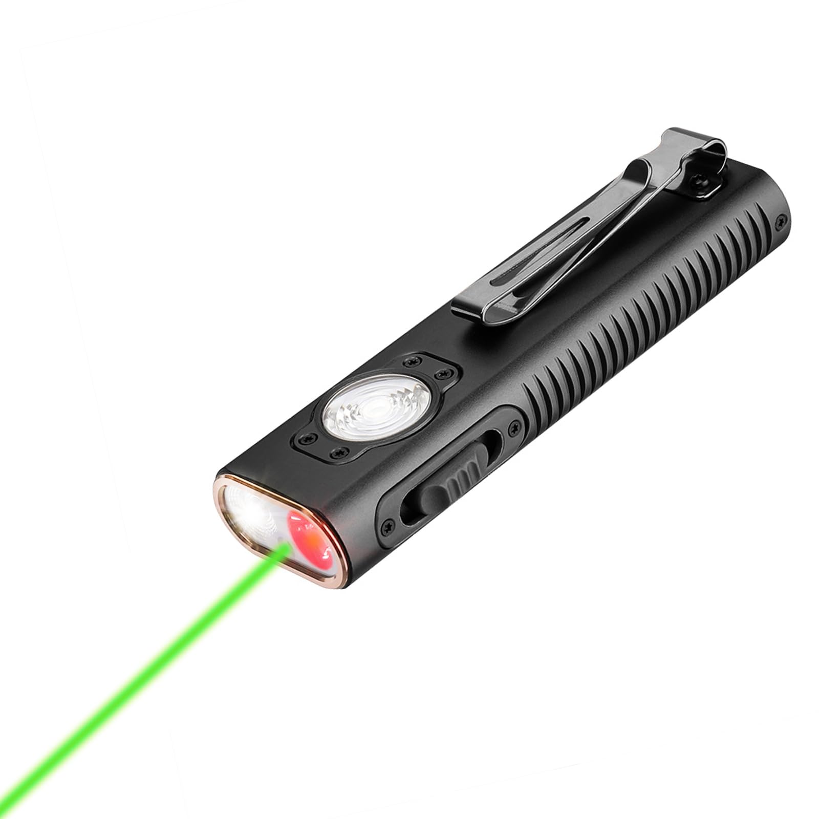 TrustFire Mini X3 EDC Flashlight, 1050 Lumens, Rechargeable, Flood/Red/Green Light, Aluminum, Black, Model: Minix3