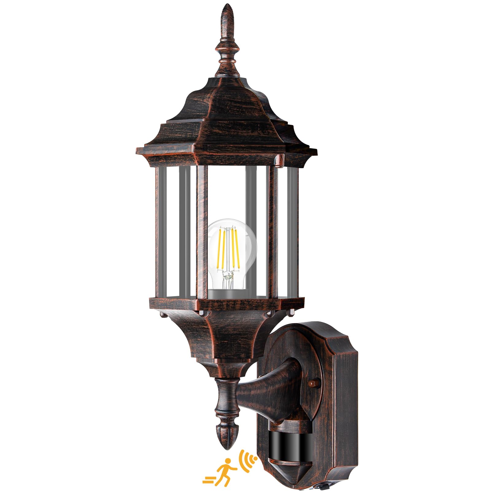 Redluck Motion Sensor Outdoor Lights, 16 inch Dusk to Dawn Outside Porch Lights, Waterproof Anti-Rust Aluminum Outdoor Wall Ligh