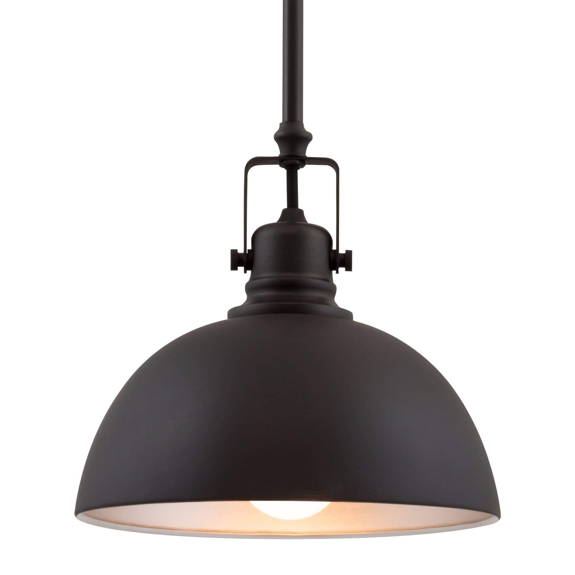 Kira Home Belle 9'' Contemporary Industrial Pendant Light, Adjustable Length + Shade Swivel Joint, Oil-Rubbed Bronze Finish