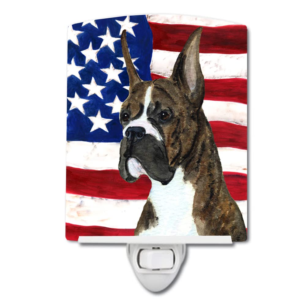 Carolines Treasures Ceramic Night Light, USA American Flag, UL-Certified, 6x4x3 inches, Multicolor, Model SS4035CNL