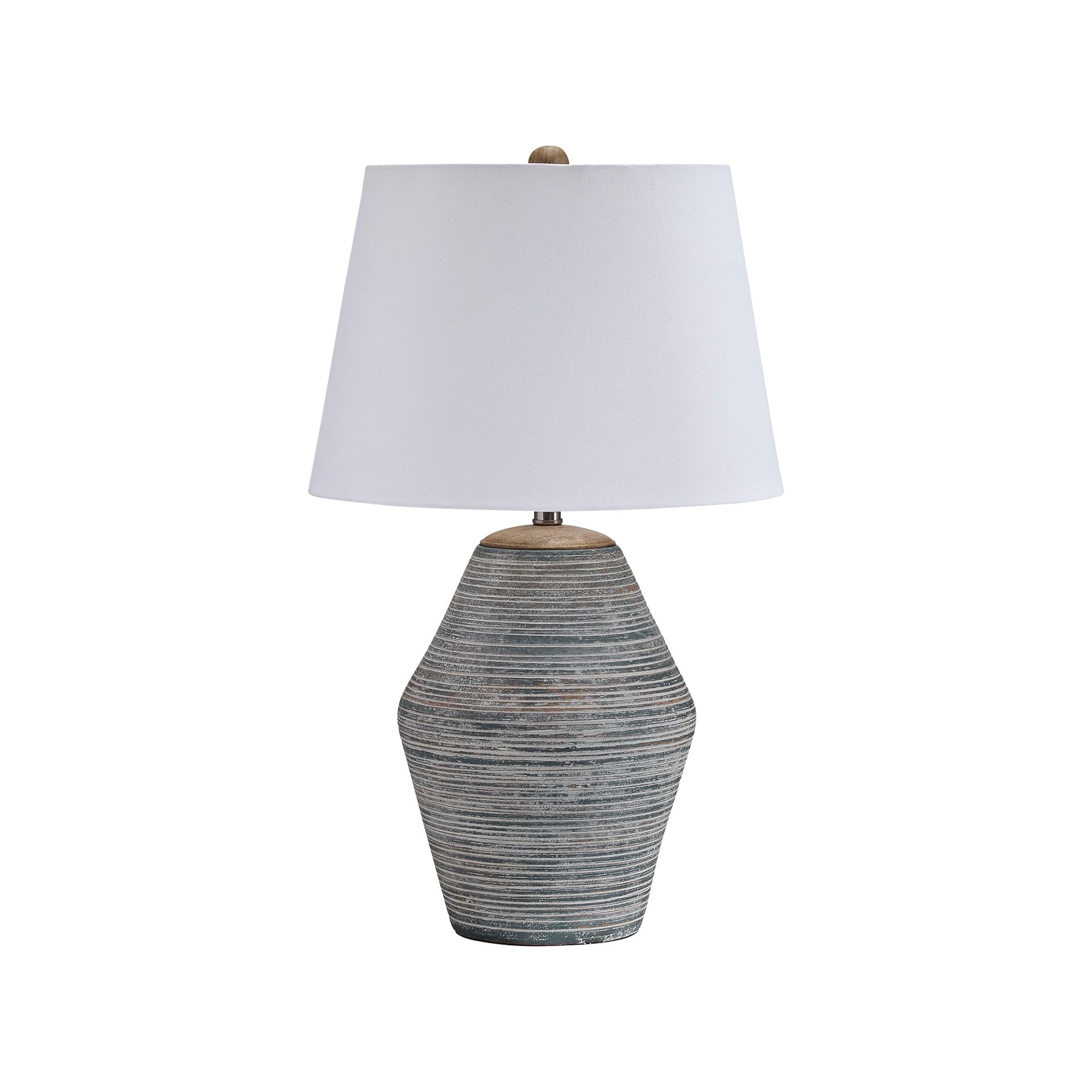 Signature Design by Ashley Lawrock Farmhouse Table Lamp with 3-Way Switch and Empire Shade, Blue