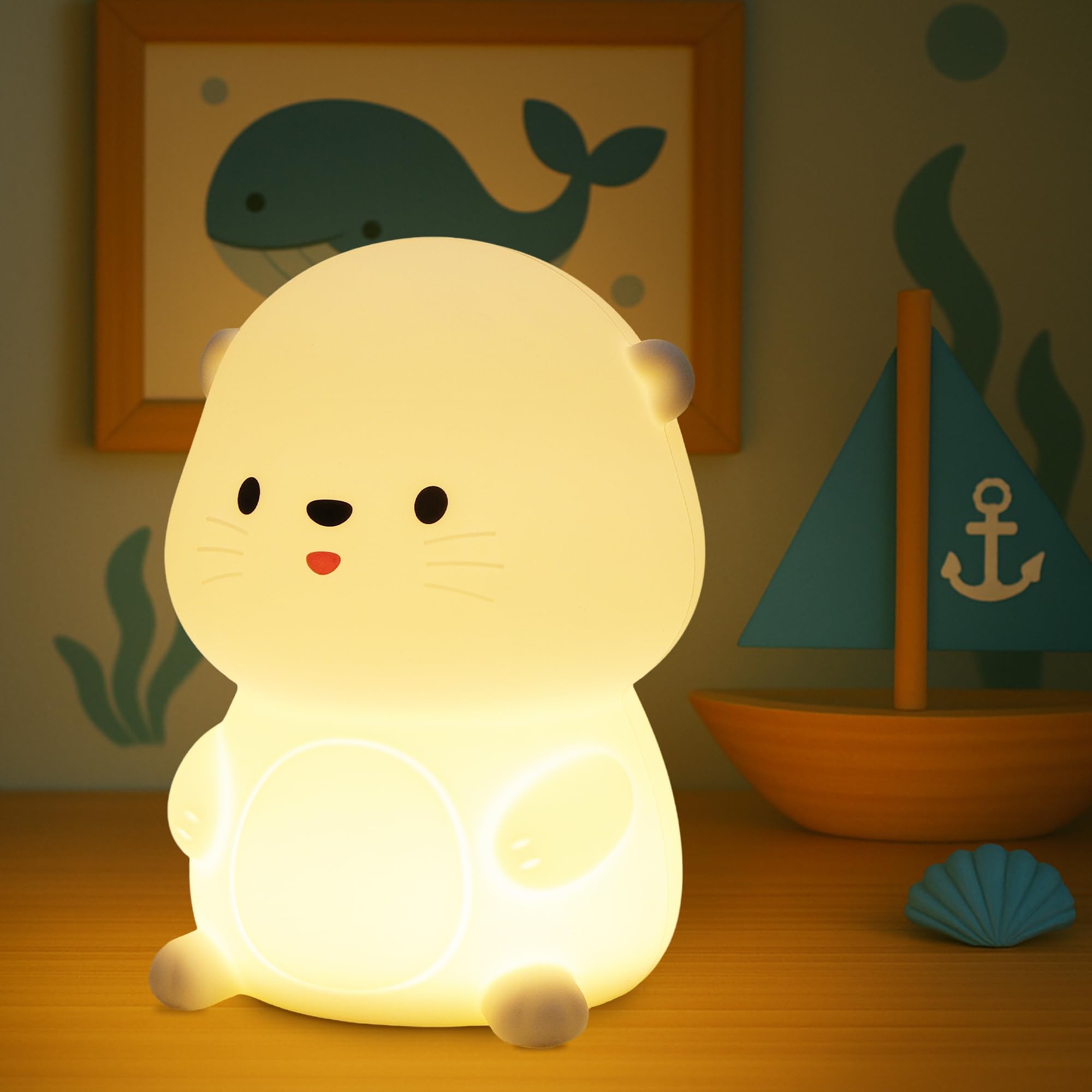 Attivolife Otter Night Light For Kids  Cute Sea Otter Silicone Lamp  Protable Nursery Table Lamp With 7 Color & Dimmable & Timer  Toddler Room Decor Gifts For Baby Children Teen Birthday Christmas