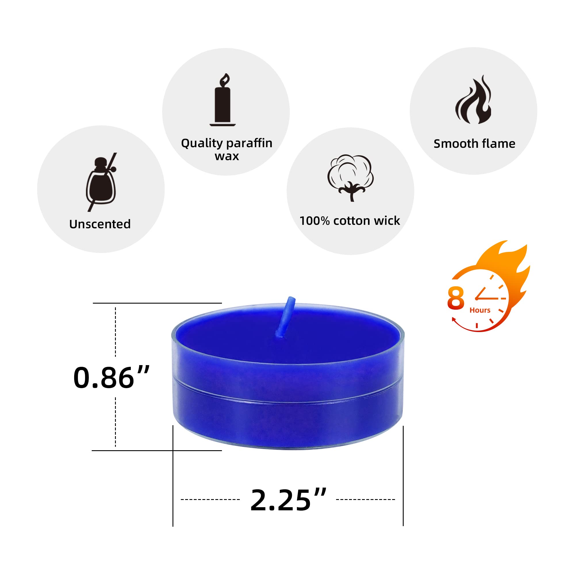 Zest Candle 12-Piece Tealight Candles, Mega Oversized Blue S