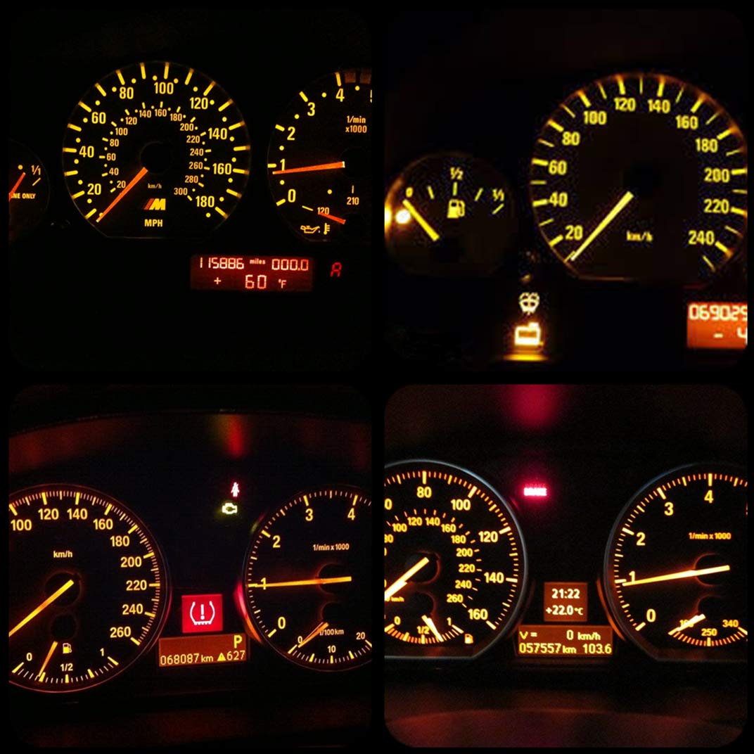 Wljh 6 Pack T5 Led Bulb Yellow 74 73 17 2721 Canbus Error Free 3-Smd 3030 Led Gauge Cluster Dashboard Indicator Light Bulbs,Plug And Play