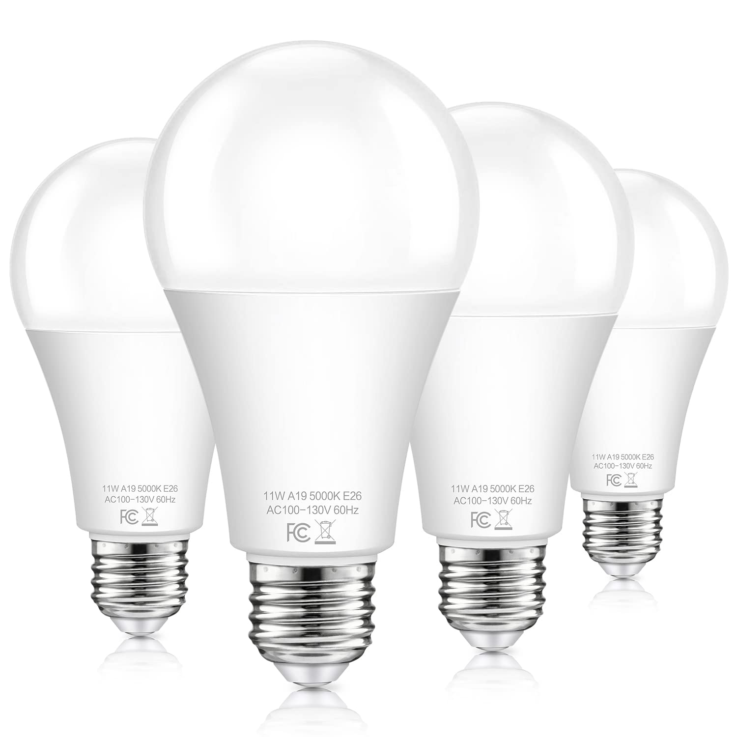 TOBUSA Dusk to Dawn Outdoor LED Light Bulbs 100W Equivalent A19 5000K Daylight White 4-Pack E26 Base