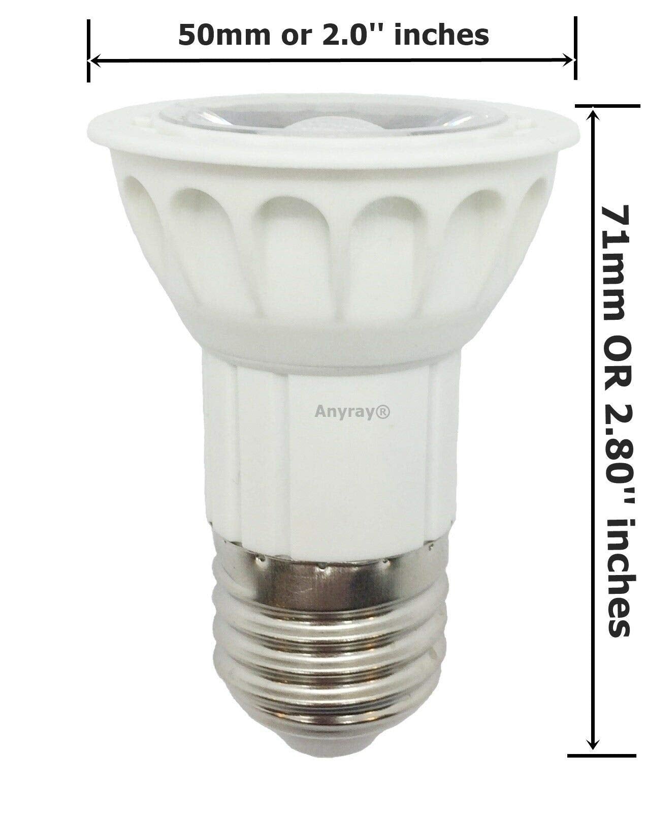Anyray 2-Led 50-Watt Replacement Bulb For Kitchen Range Hood Bulb European Hoods Standard 5W=50W E27 Base (2-Bulbs)