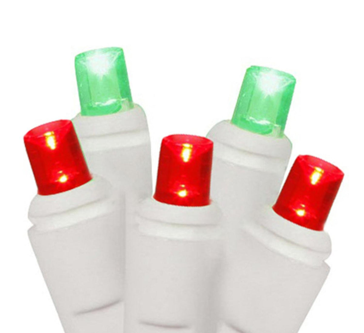 Vickerman 50 Count Red & Green Led Christmas Lights - Commercial Grade, White Wire