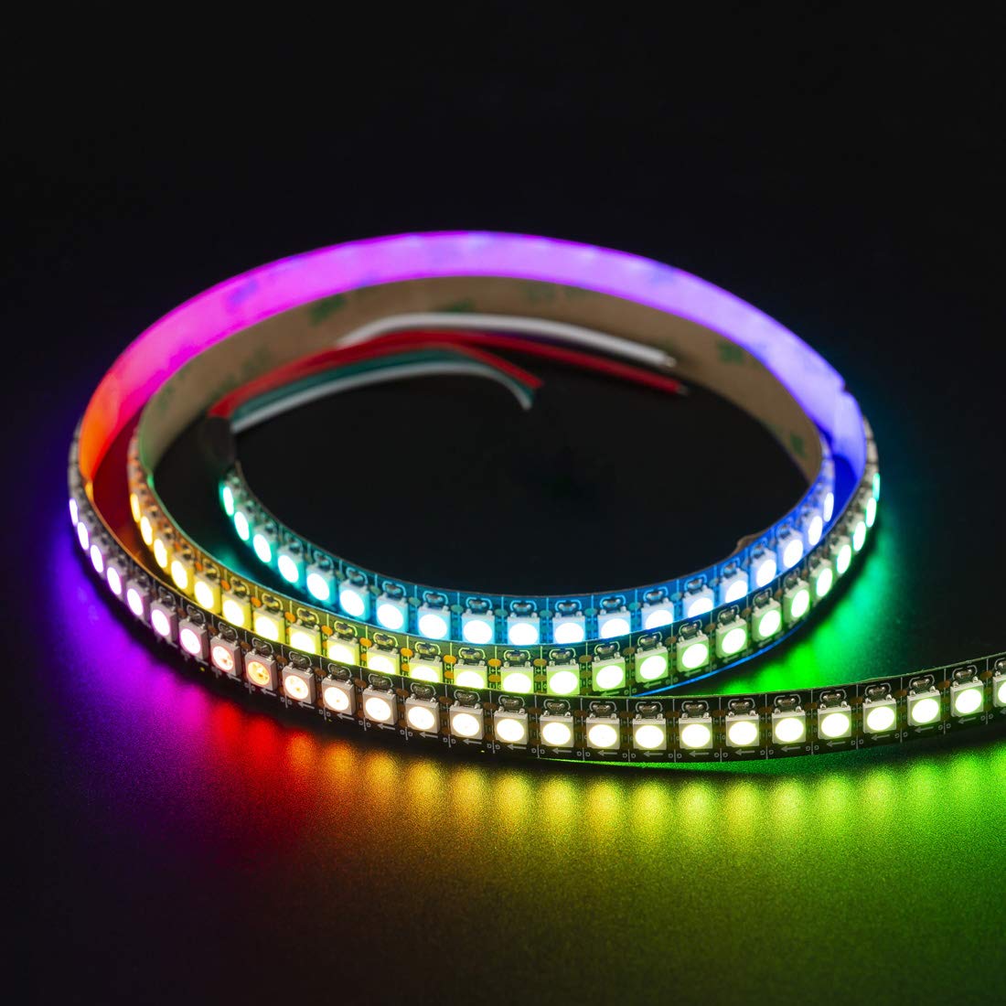 Btf-Lighting Rgbw Rgb+Natural White Sk6812 (Similar Ws2812B) Individually Addressable 3.3Ft 1M 144(2X72) Leds Flexible 4 Colors In 1 Led Dream Color Led Strip Ip30 Non-Waterproof Dc5V Black Pcb