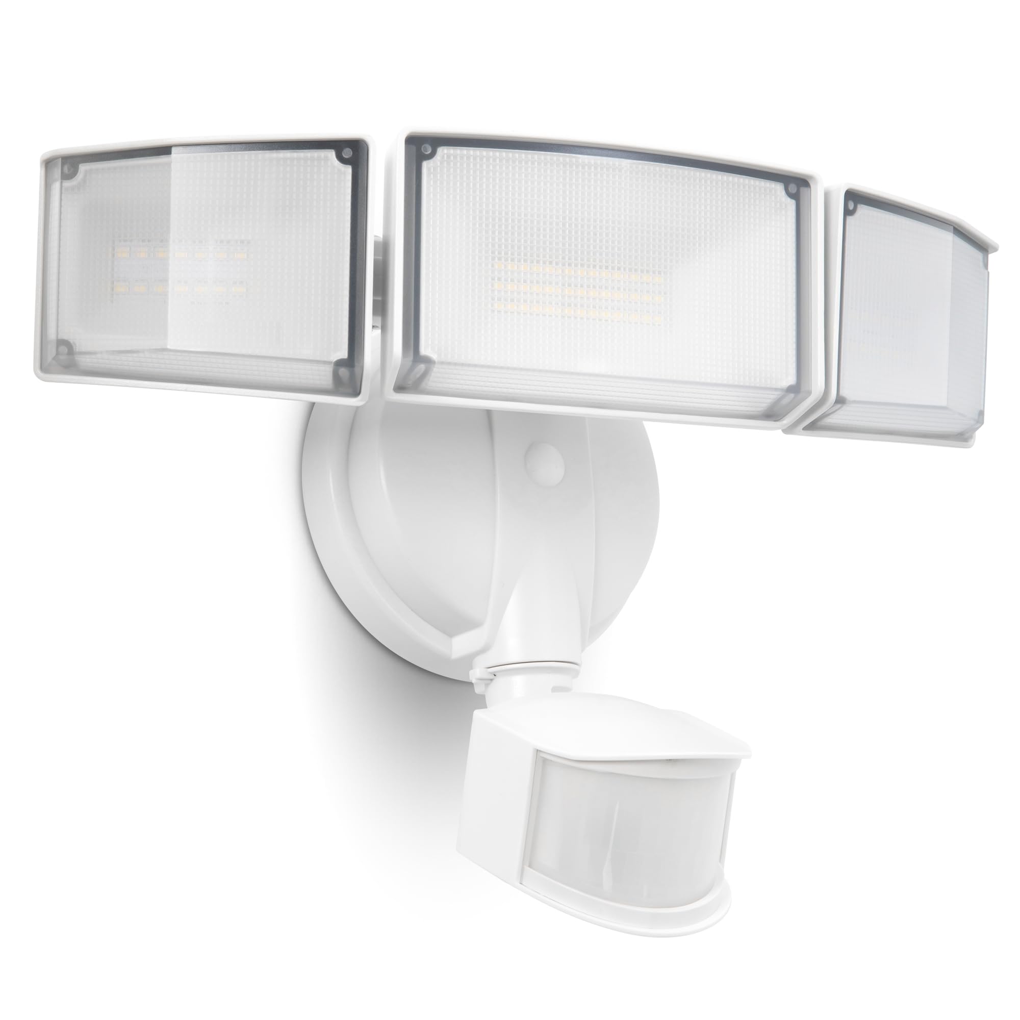 UME 49W 5500LM LED Security Lights Motion Sensor Light Outdoor, 5000K Daylight, IP65 Waterproof, Dusk to Dawn, 3 Head Motion Det