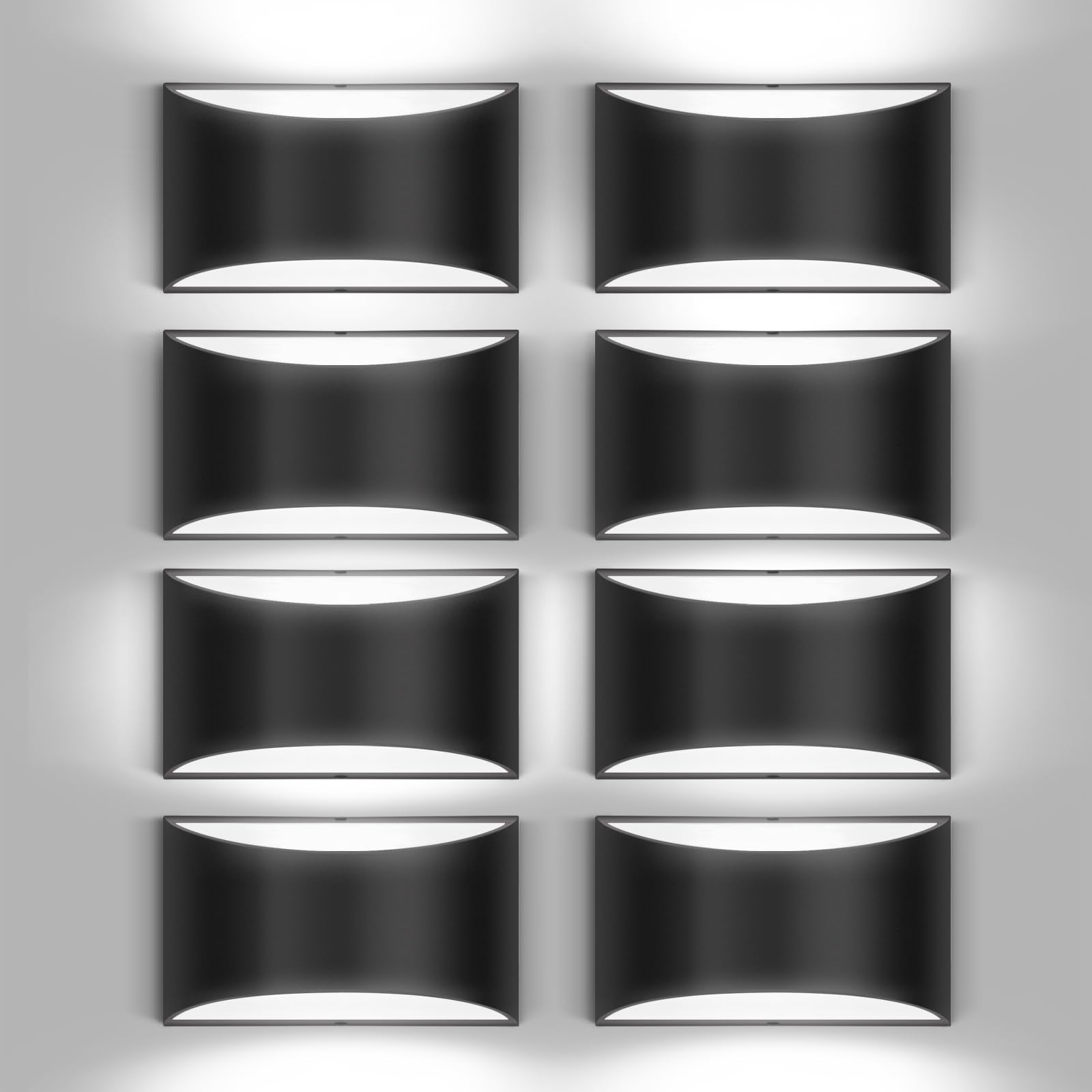 Aiilsmp 8 Pack Black Led Wall Sconce Indoor Cool White 6000K Led Wall Lights Hardwired Up And Down Wall Light Fixture (With G9 Bulbs)