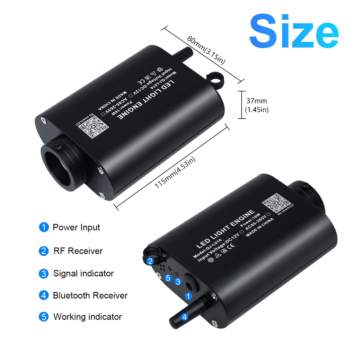 Amki Rgbw 16W Sound Mode Light Source Engine Driver Remote/App Control Starlight Box Motor For Fiber Optic Star Ceiling Light Ki