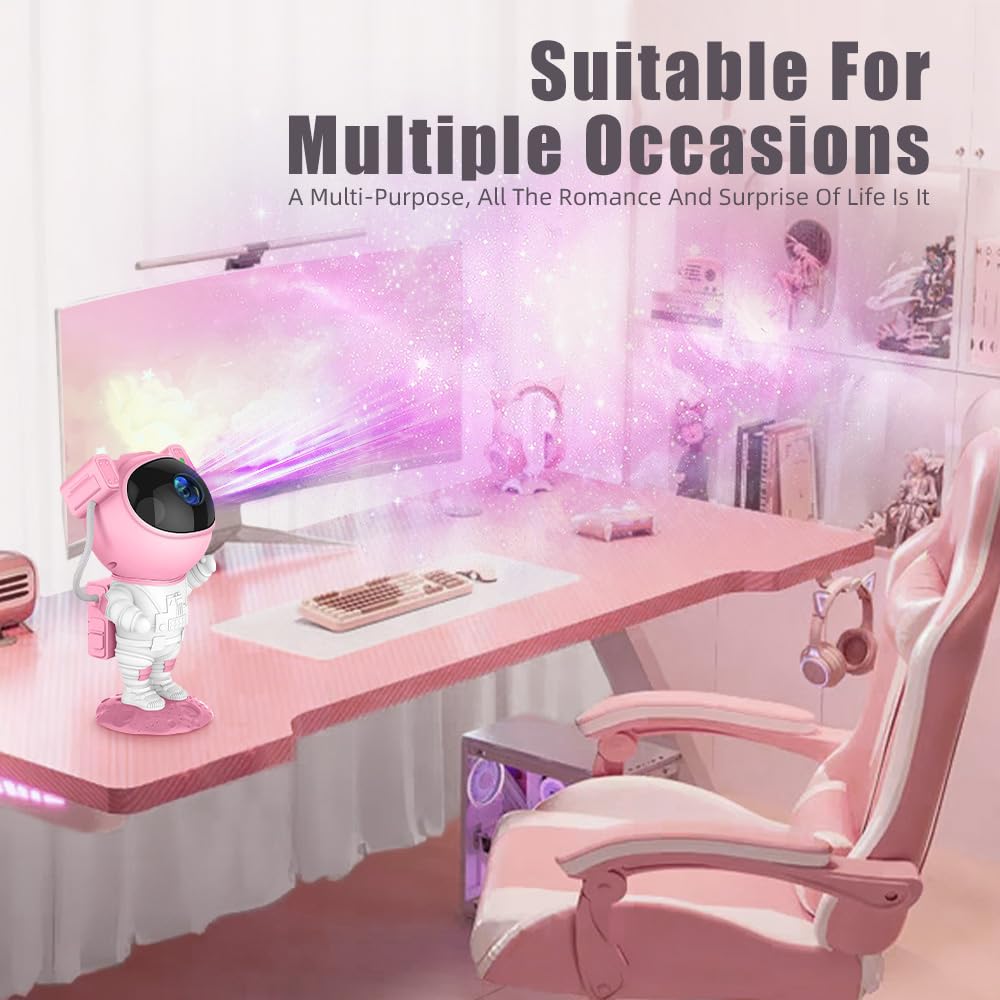 Acegamer Astronaut Galaxy Projector Night Light With Timer And Remote Star Starry Nebula Led Lamp, Gift For Kids And Adults For