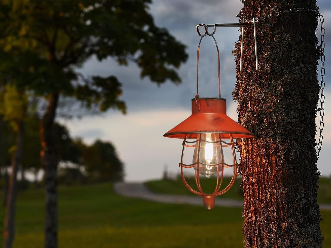 YAKii Solar Lanterns 6 Pack Metal Waterproof Outdoor Lights Warm White Red LP6