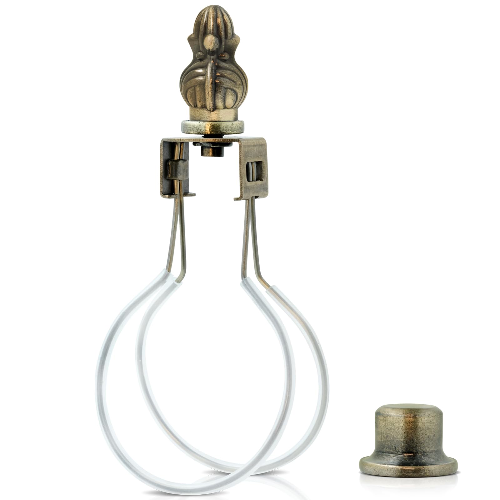 Lamp Shade Light Bulb Clip Adapter,Lamp Shade Holder With Cap Knob Finial And Silicone Levelers,Clip On Lampshade Adapter To Kee
