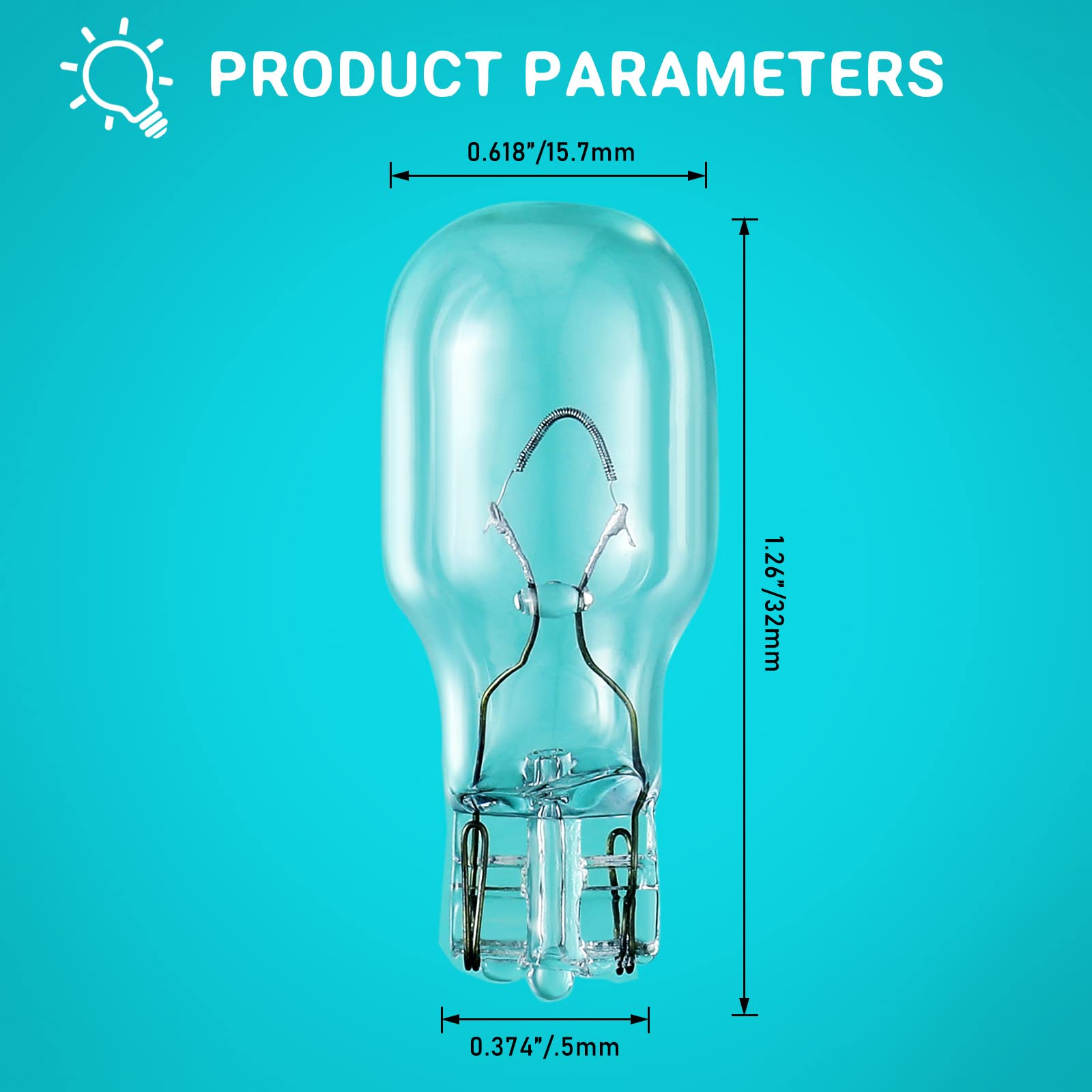 Riakrum T5 Landscape Light Bulbs 12V 4W Glass Replacement Lamp 20 Count