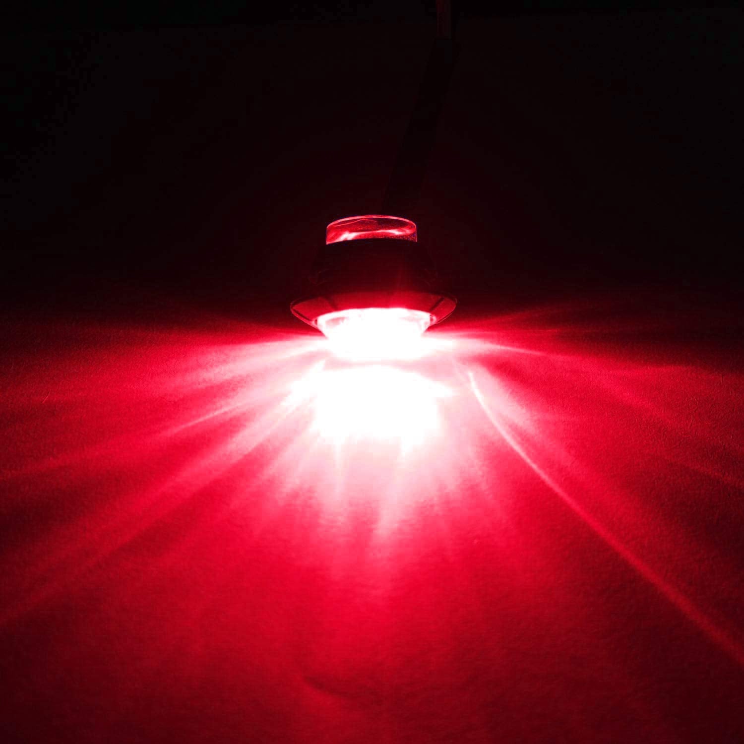 KEING 10 Pack LED Underwater Lights, 12V Marine Boat Lighting, Red Deck Courtesy & Navigation Lights