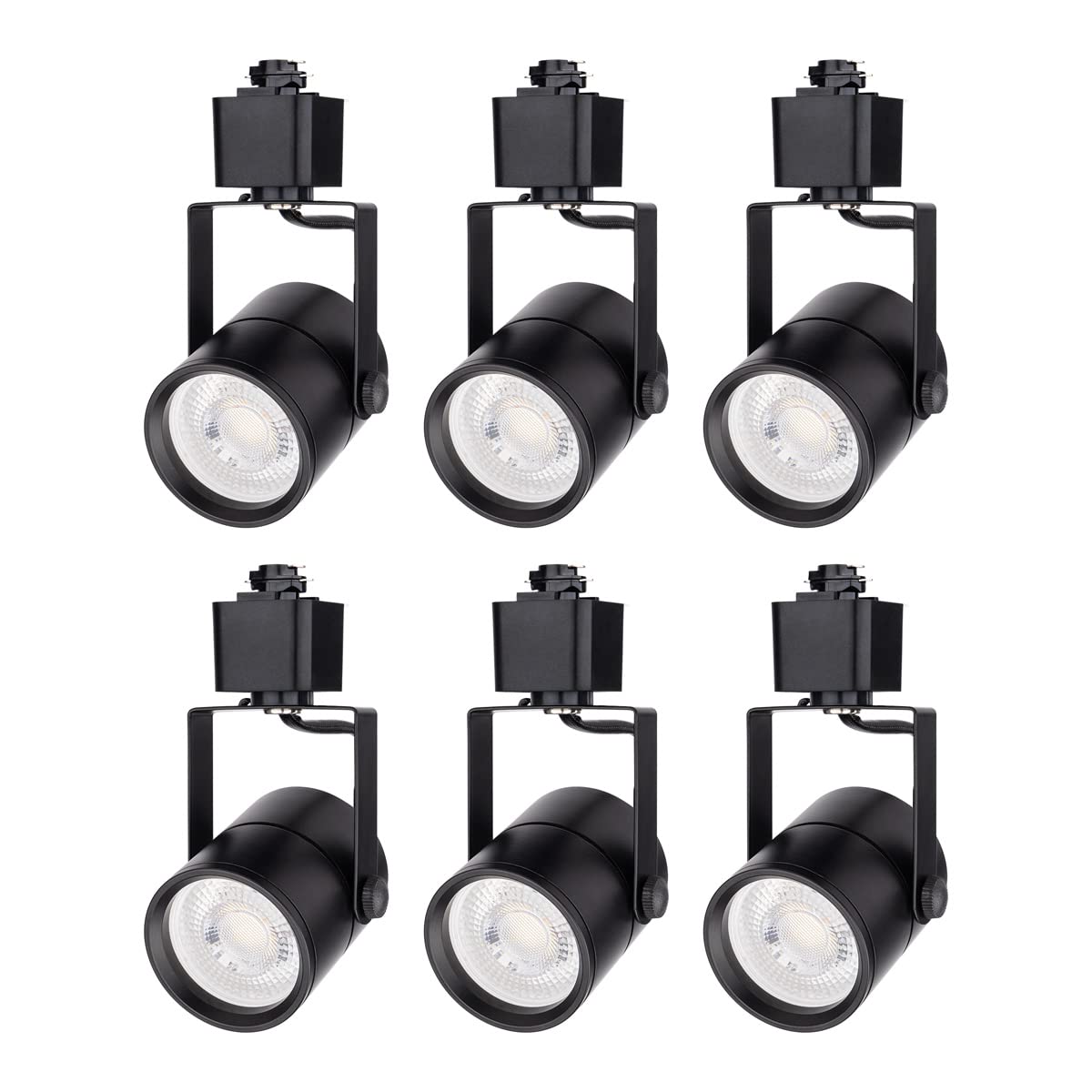 mirrea Bulb Replaceable LED Track Lighting Heads for Black H Type Rail Cylinder Ceiling Spotlight with 6W GU10 Bulb, 90 CRI, 300