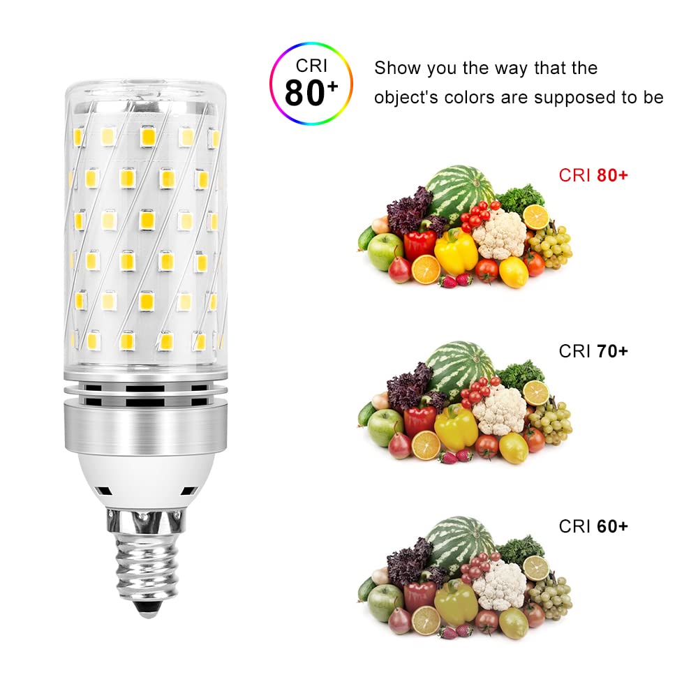 Inshareplus E12 Led Bulbs, 16W E12 Base Led Light Bulb, Warm White Soft White 3000K, Cri80+, 1500Lm 120W Equivalent, Led Chandel