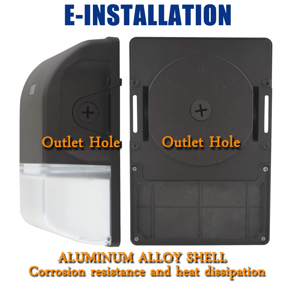 Dephen 30W Led Wall Pack With Photocell, Dusk To Dawn Outdoor Lighting 5000K, 4050Lm Mini Wallpack Light, Ac100-277Vac Ip65 Exte