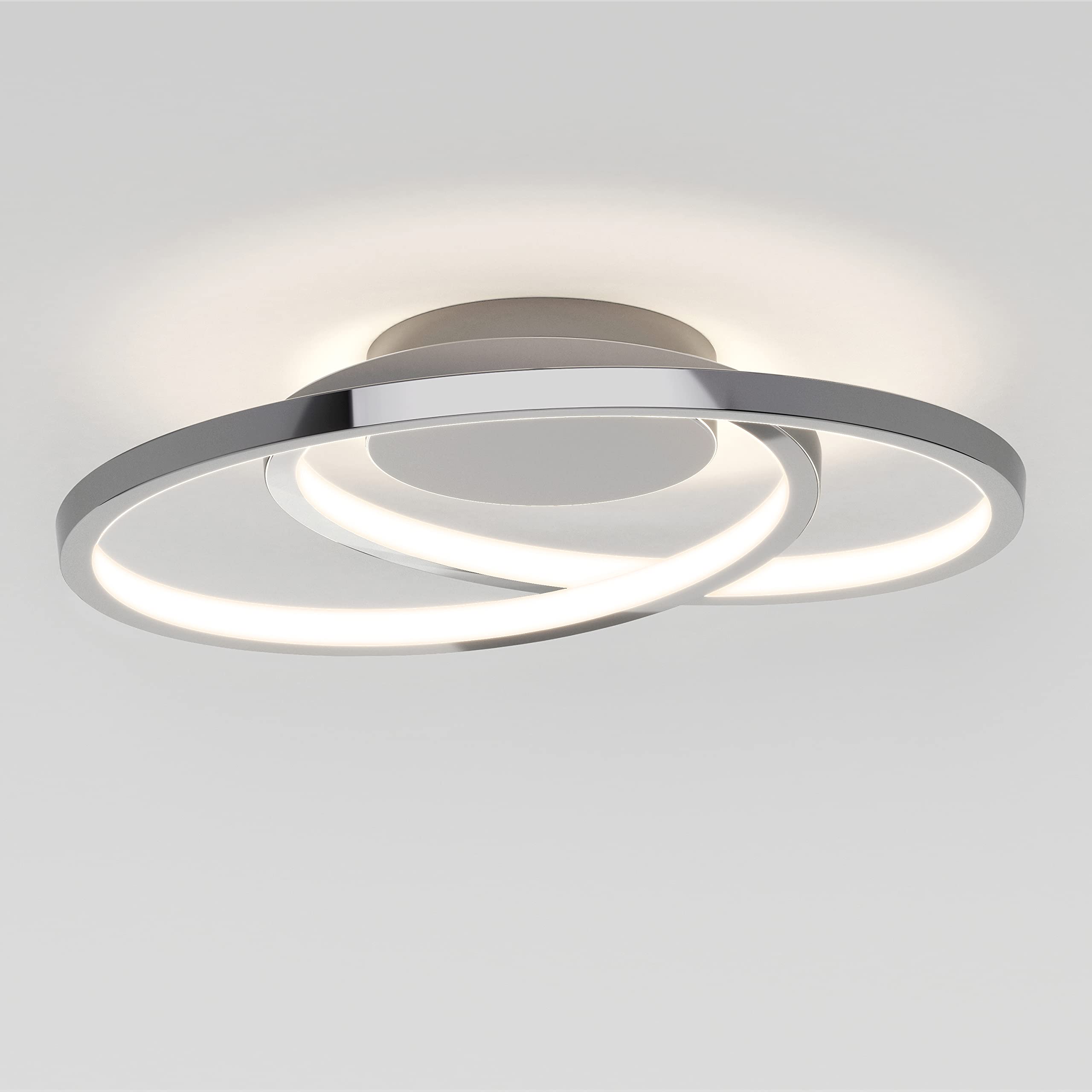 Artika Salto 15W Led Chrome Flush Mount Ceiling Light - 1000 Lumens, 2700K For Bedroom, Hall