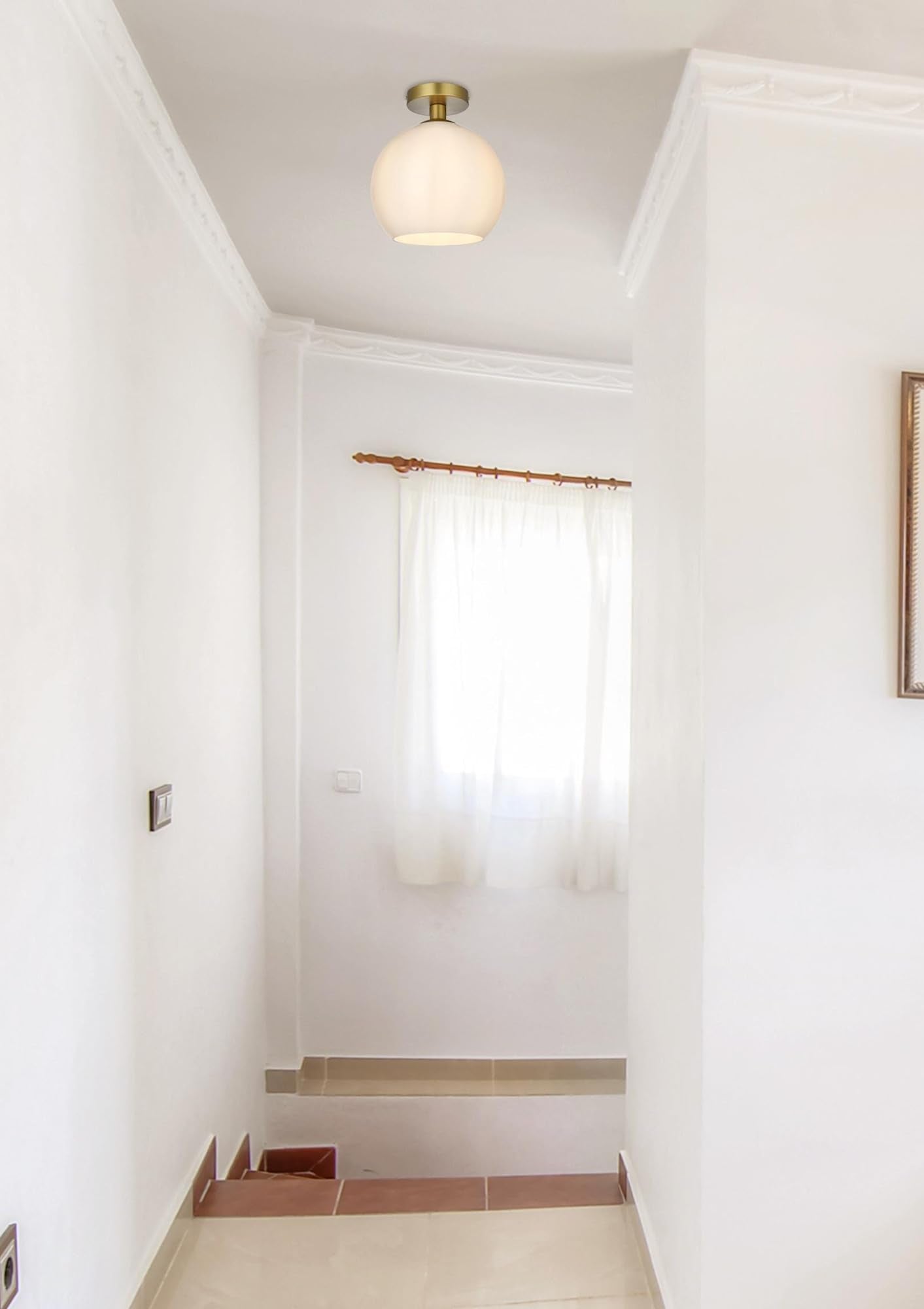 Elegant Lighting Chrome Flush Mount Light, Frosted White Glass, 9.2inL x 9.2inW x 11.8inH, Model LD2211C