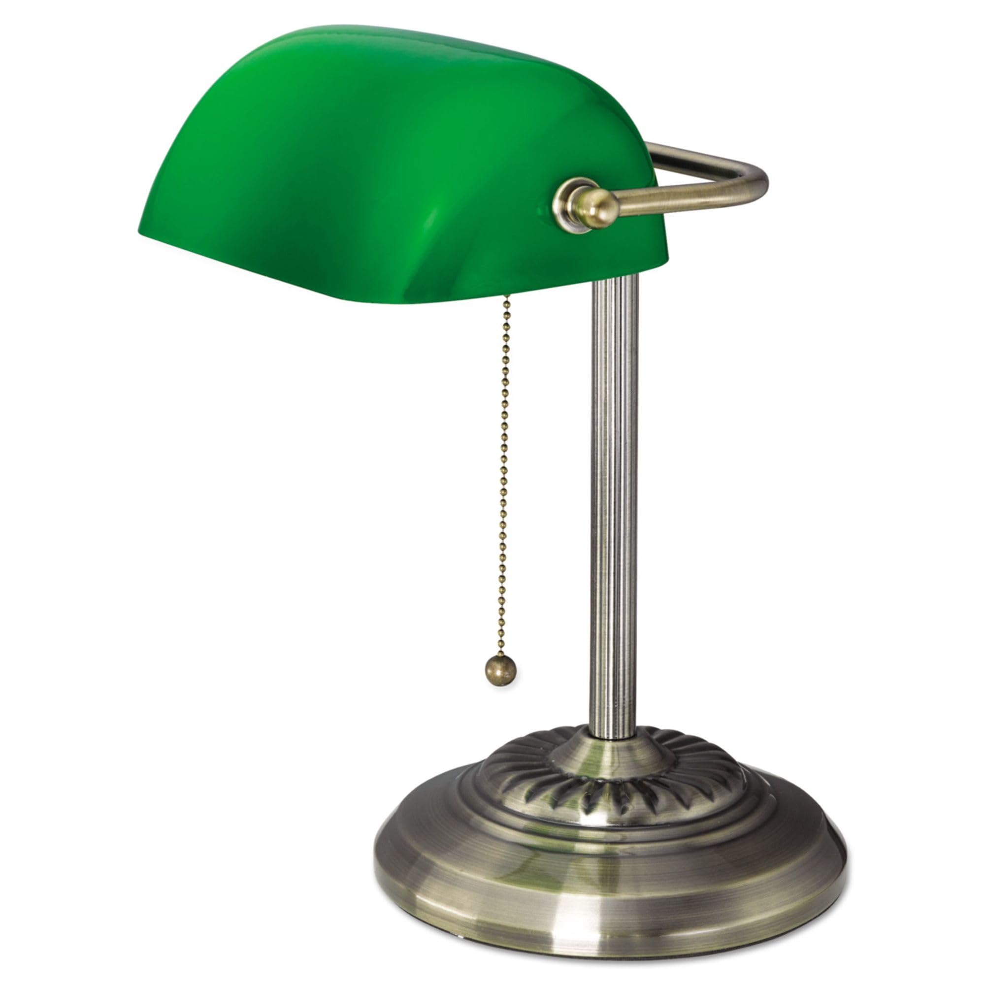 Alera Alelmp557Ab Traditional 10.5 In. X 11 In. X 13 In. Banker'S Lamp - Antique Brass/Green
