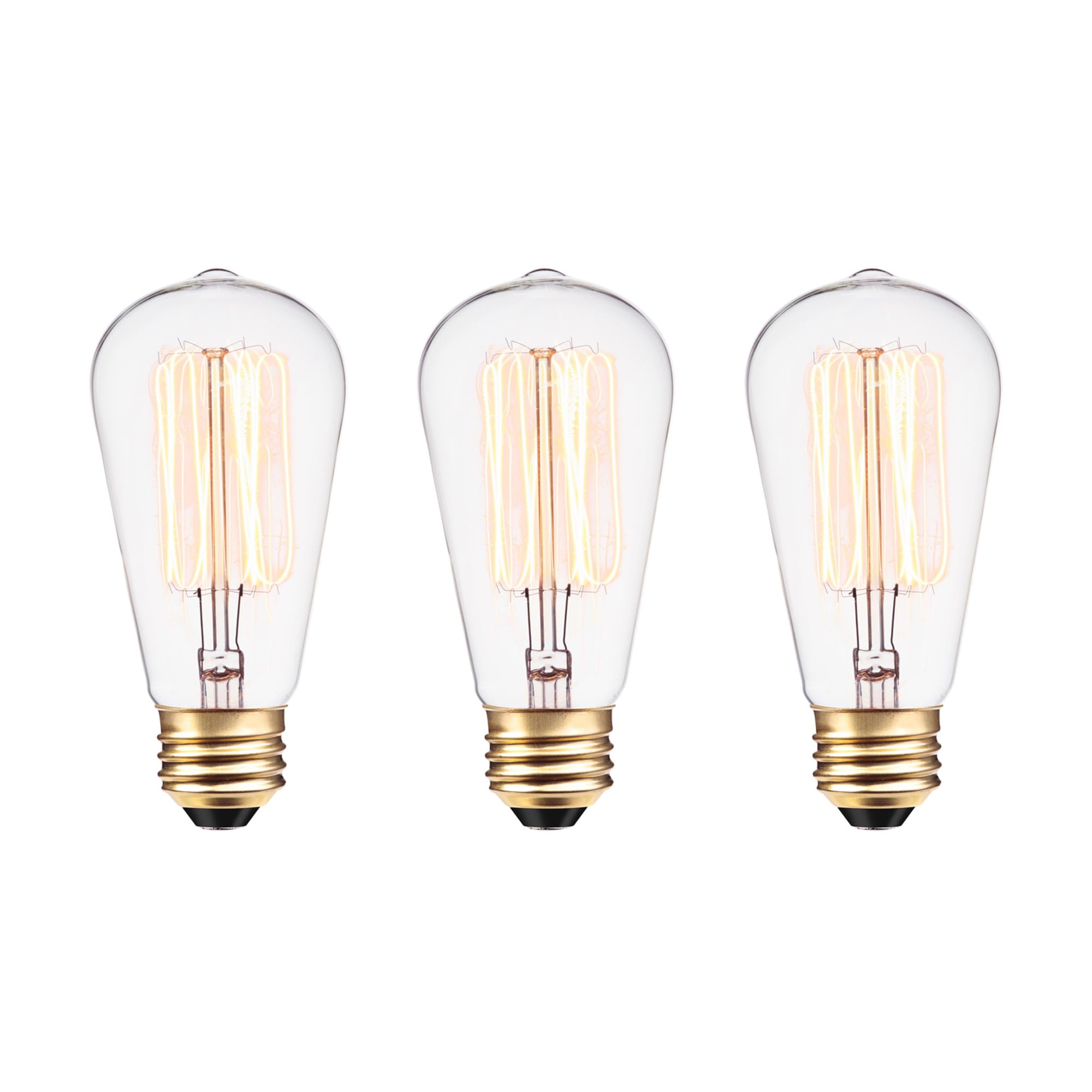 Globe Electric 31321 Vintage Designer Light Bulb, 3 Count (Pack Of 1), Cool White