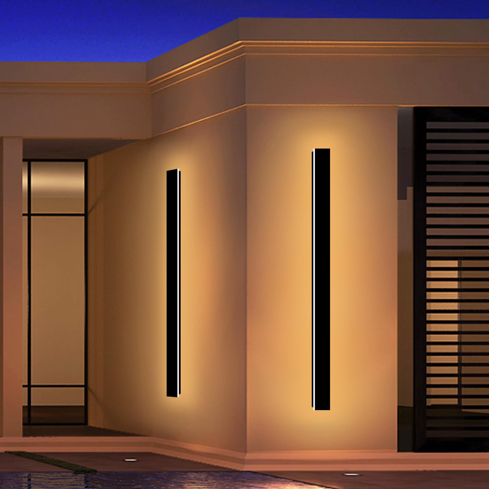 GREMLBUK 59 Inch Outdoor Wall Lights Long Outdoor Wall Sconce LED Outdoor Wall Lamp 3000K Modern Wall Mount Exterior Light Fixtures for House Garage Porch