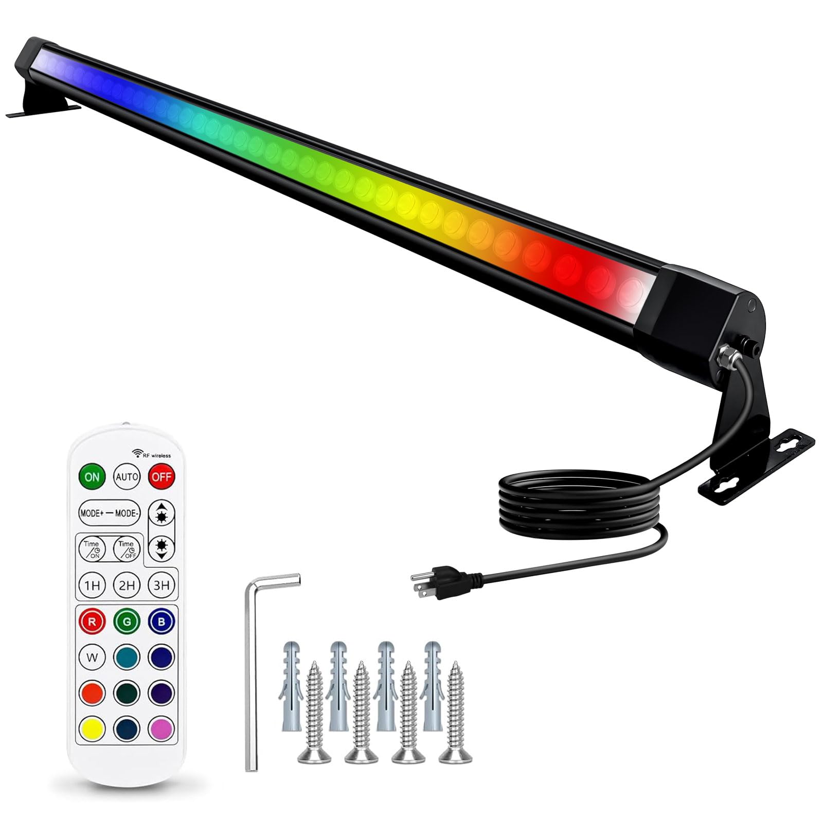 RGB Wall Washer Light Bar  72W RGB Color Changing Landscape Wall Wash Lights  47.2 Inch 120V Dimmable Stage RGB LED Light Bar for Hotel Building Christmas Garden Lighting