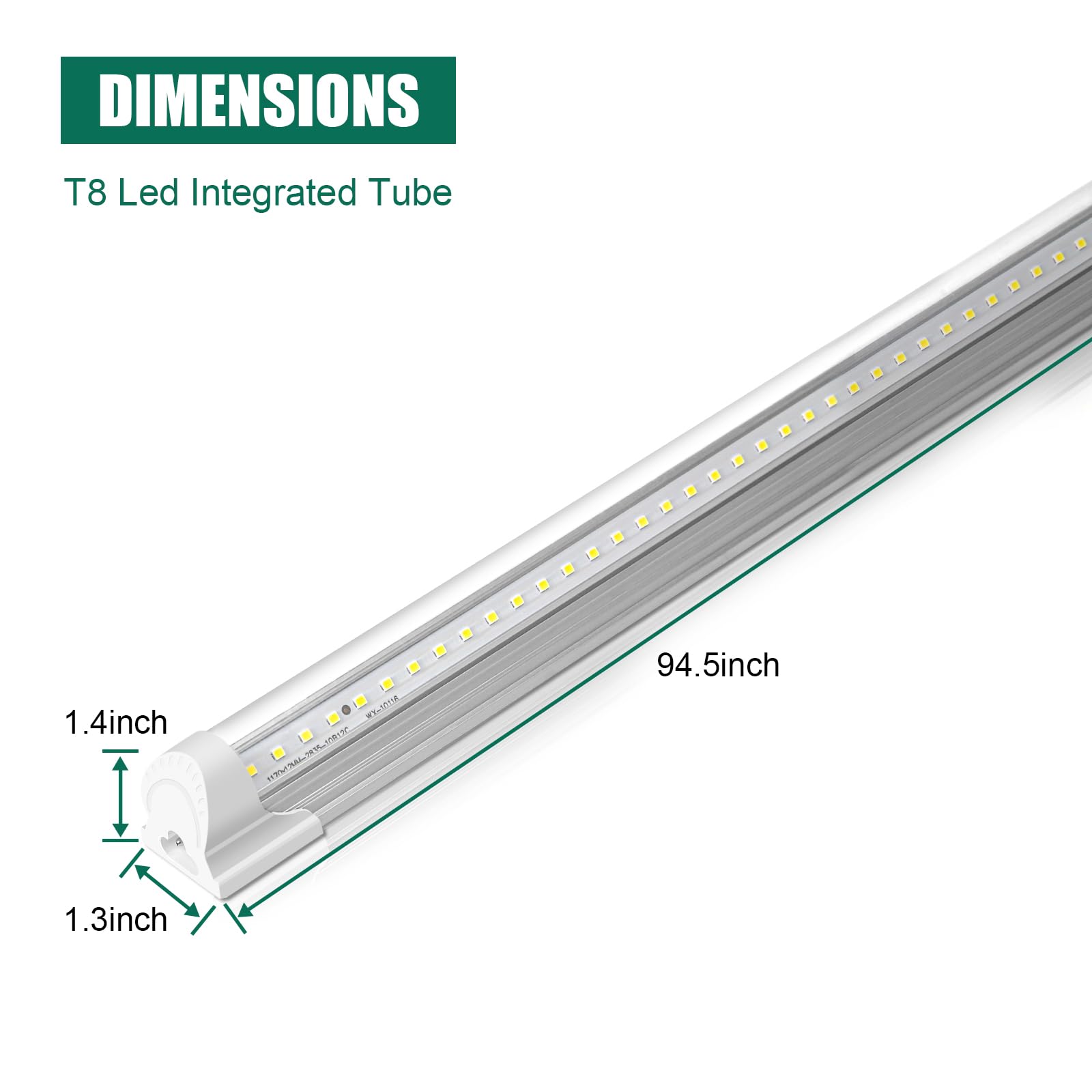10 Pack 8Ft 80W Led Shop Light, 5000K 12000Lm Integrated Fixture, V Shape Daylight White Ceiling T8 Led Tube Light For Garage, C