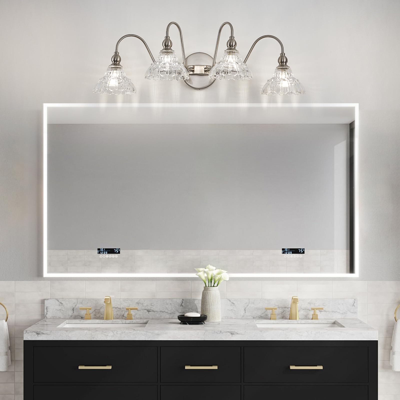 Tlolgt Brushed Nickel Bathroom Vanity Lights Vintage Vanity Lighting Fixtures Pciture Light For Bathroom Bedroom Hallway Living Room