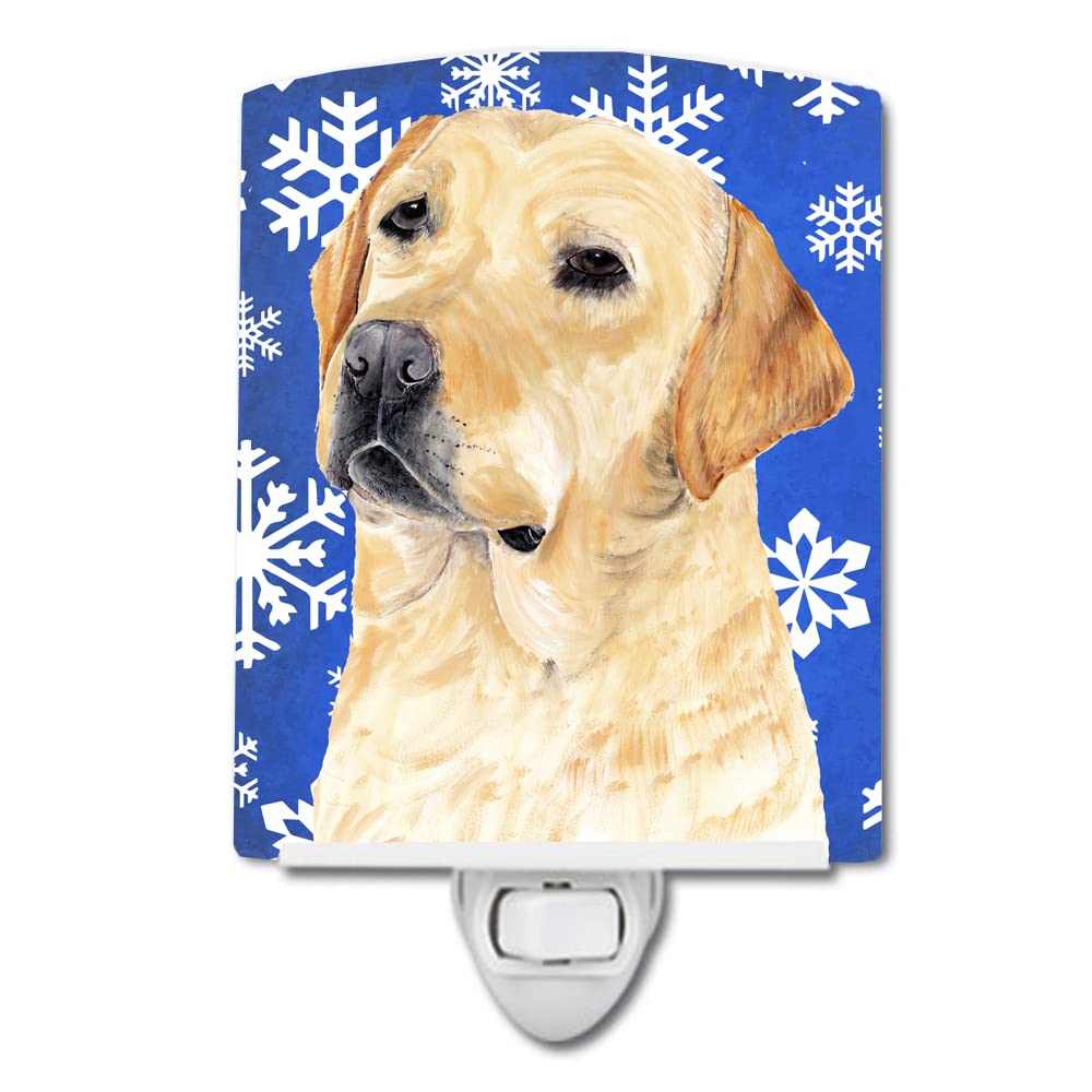 Carolines Treasures Ceramic Night Light, Labrador Winter Snowflakes, UL-Certified, 6x4x3in, Multicolor, Model SC9376CNL