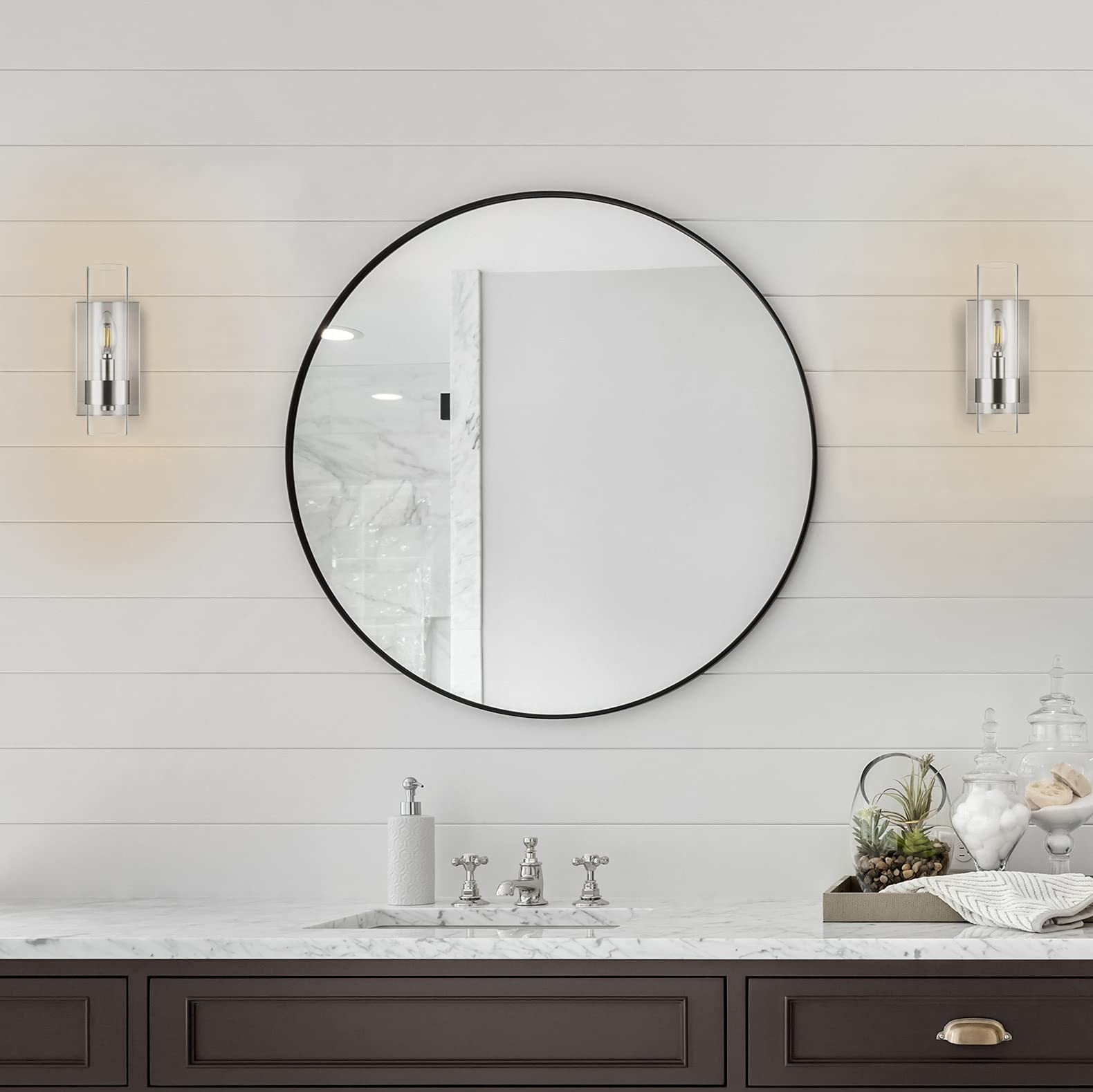 Linea di Liara Wall Sconce Brushed Nickel Clear Glass Shade LL-WL354-CLR-1BN